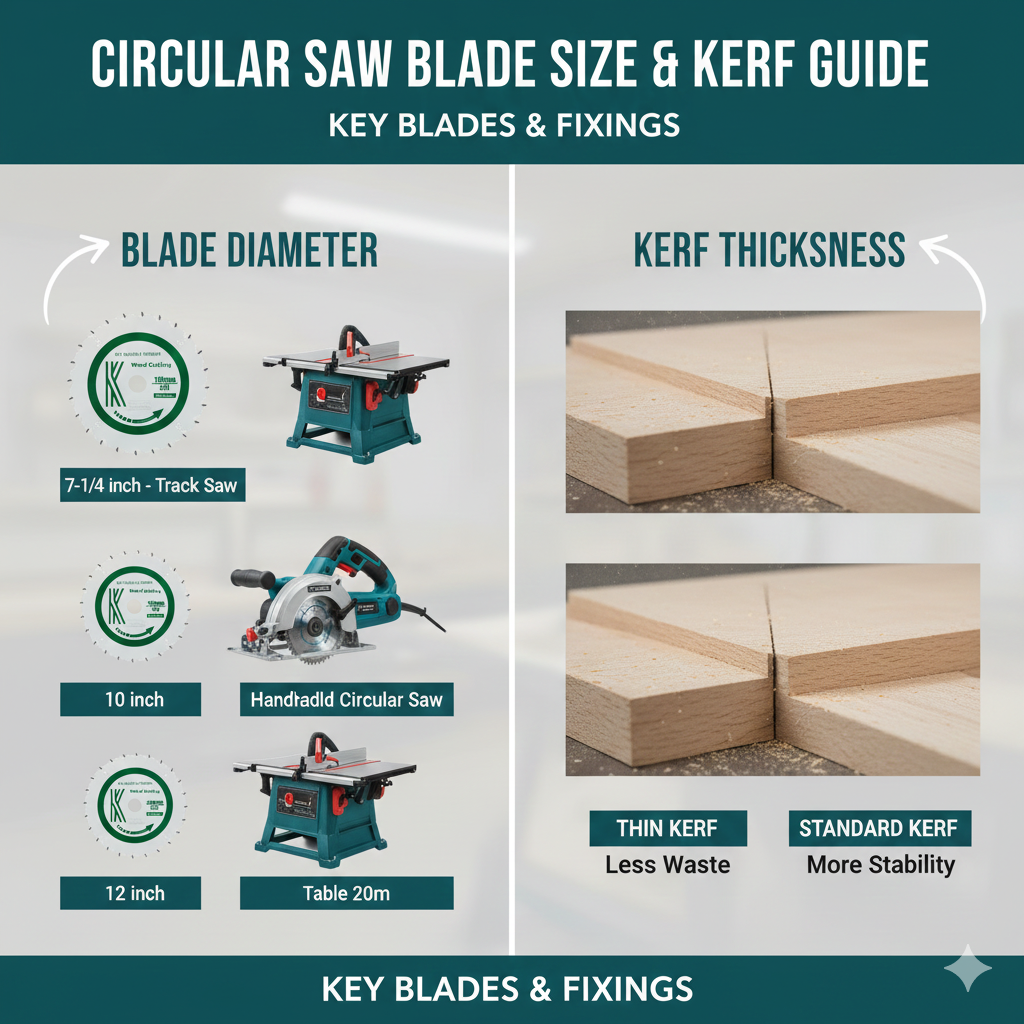 Circular Saw Blade Size & Kerf Guide Diameter, Bore & Teeth Explained