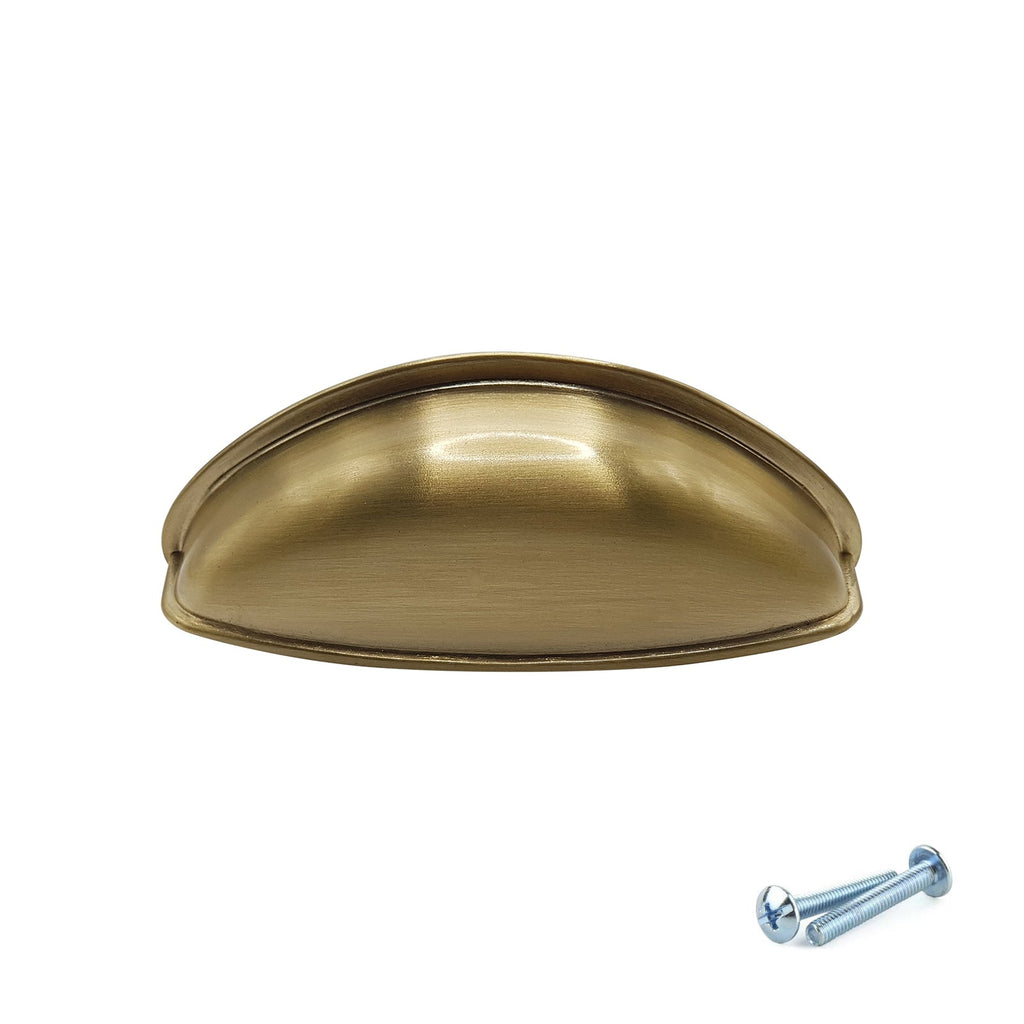 M4TEC Cup Handle Brushed Brass Doors or Cupboards VG3 Series
