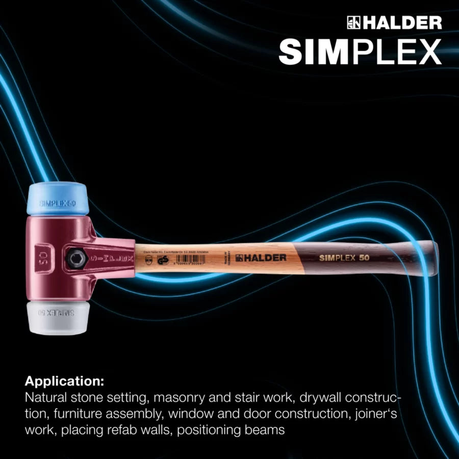 Halder Simplex soft-face mallet, cast iron housing - TPE-soft / TPE-mid