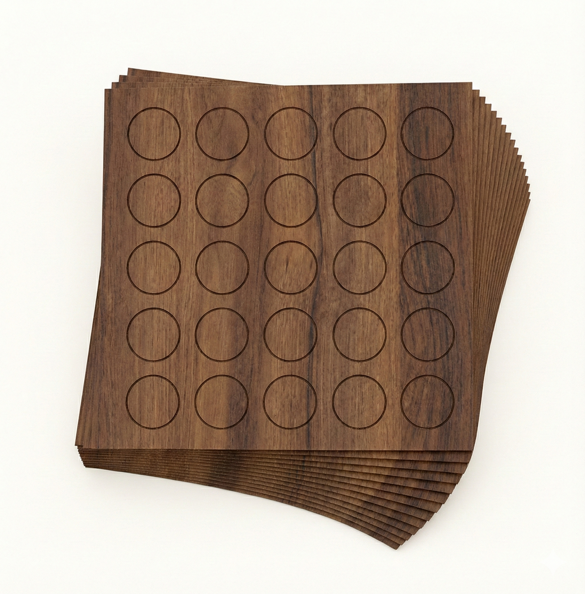 KwikCaps Self Adhesive Screw Cover Caps - Tobacco Aida Walnut / Finsa Nogal Valentina 1AS (353) H3704 ST15