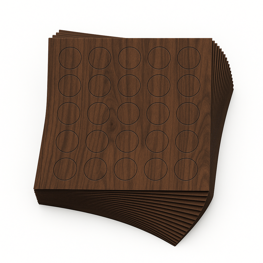 KwikCaps Self Adhesive Screw Cover Caps - Natural Carini Walnut (854) H3710 ST12