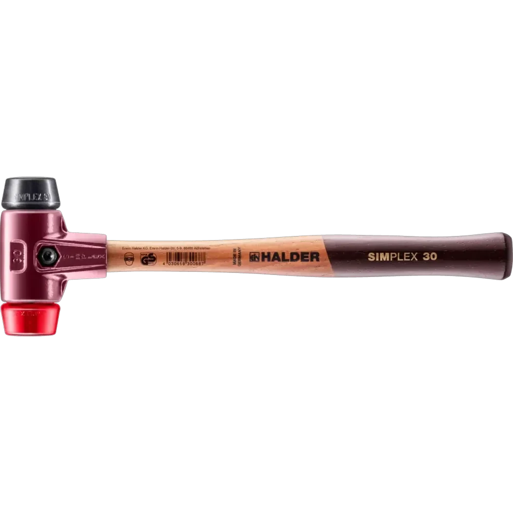Halder Simplex soft-face mallet, cast iron housing - Rubber Composition / Plastic