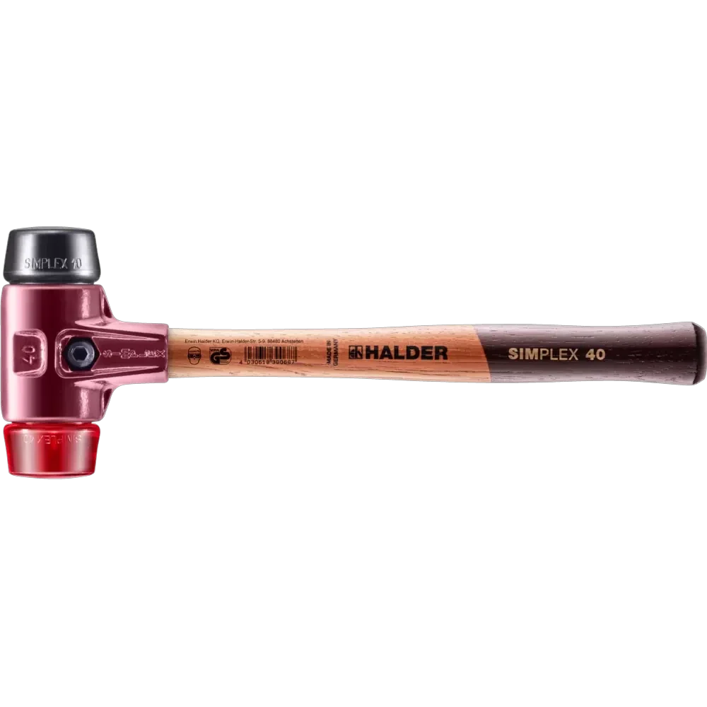Halder Simplex soft-face mallet, cast iron housing - Rubber Composition / Plastic