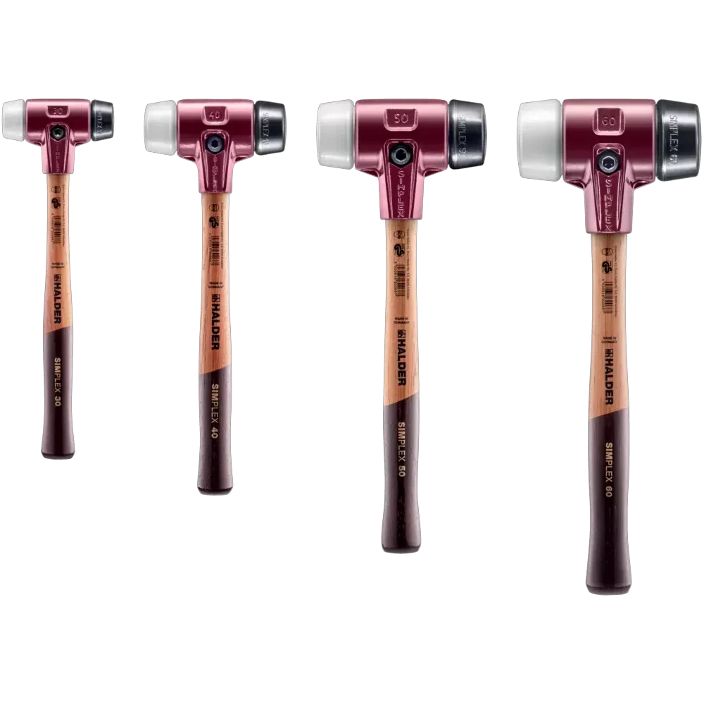 Halder Simplex soft-face mallet, cast iron housing - Rubber Composition / Superplastic