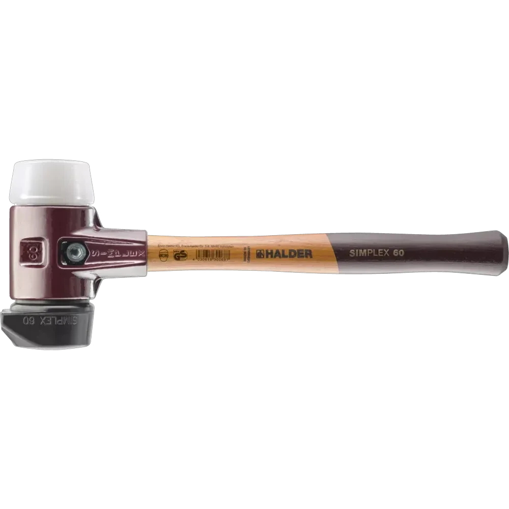 Halder Simplex soft-face mallet, cast iron housing - "Stand-Up" / Superplastic