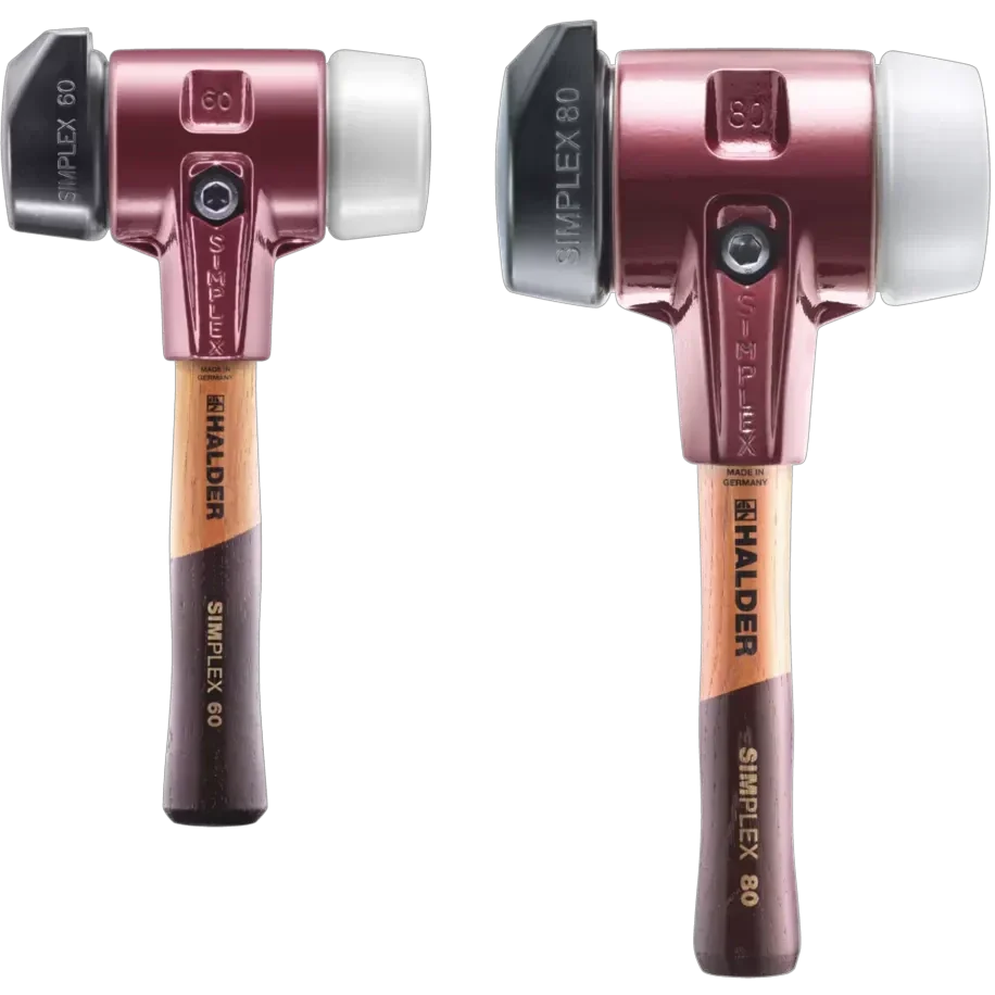Halder Simplex soft-face mallet, cast iron housing - "Stand-Up" / Superplastic - Short Handle