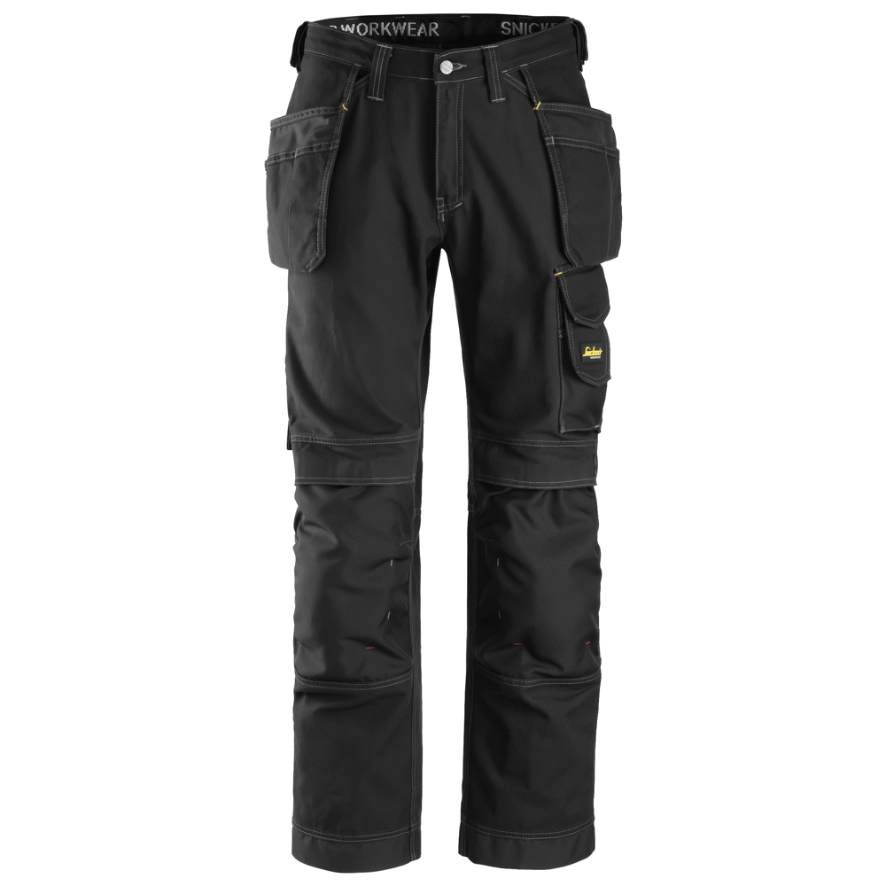 Snickers 3215 Craftsmen Holster Pocket Trousers, Comfort Cotton Black, 36" Waist 30" Leg-Snickers 100