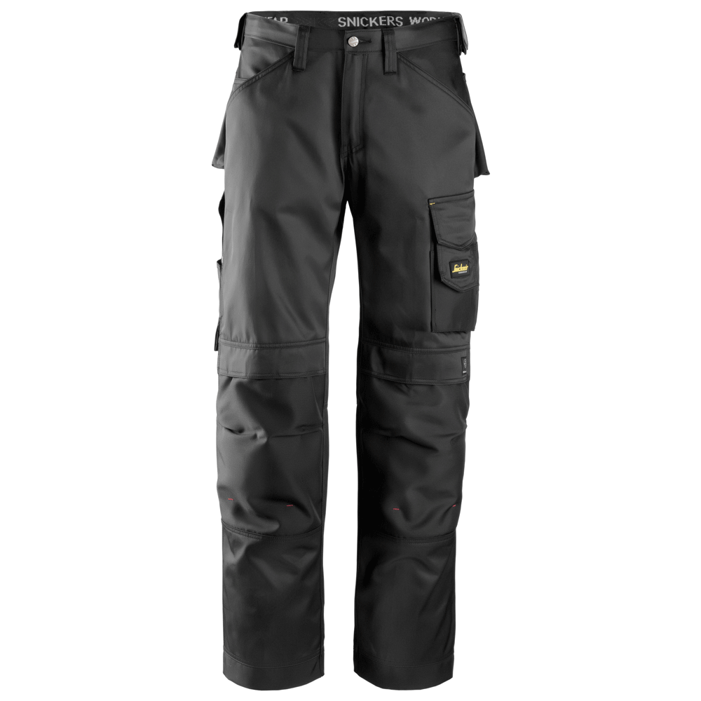 Snickers 3312 Craftsmen Trousers, DuraTwill Black Waist 33", Leg 37"- Snickers Size 248