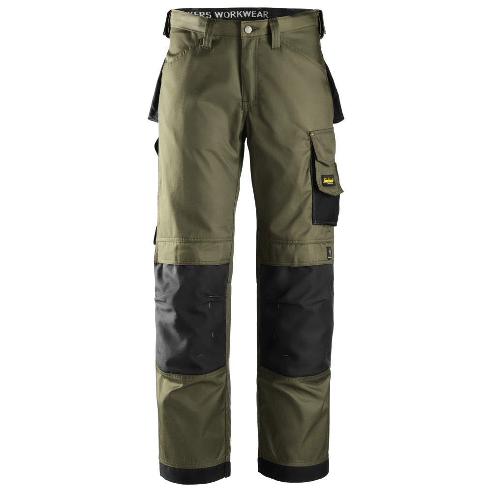 Snickers 3312 Craftsmen Trousers, DuraTwill Olive Green/Black, Waist 31" Leg 32"-Snickers 46