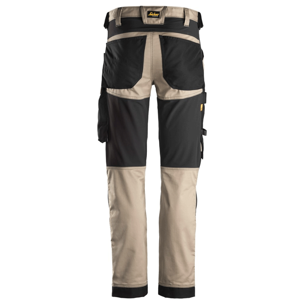 Snickers 6341 AllroundWork Stretch Kneepad Trousers Khaki/Black, 39" Waist 32" Leg-Snickers 56