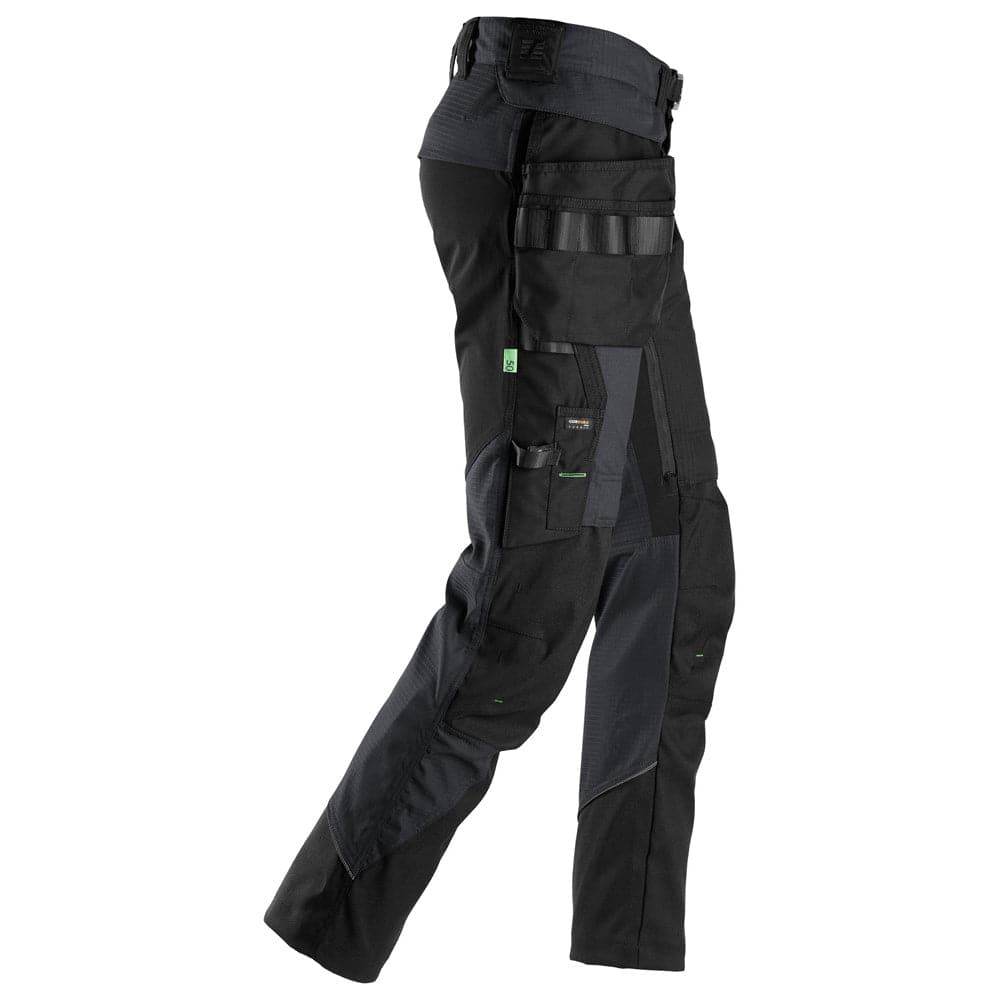 Snickers 6972  FlexiWork, Work Trousers+ Detachable Holster Pockets Black 38" Waist - 37" Leg