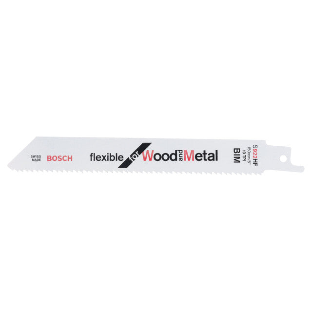 Bosch S922HF Flexible Reciprocating Saw Blade for Wood & Metal 150mm (Pack of 5)