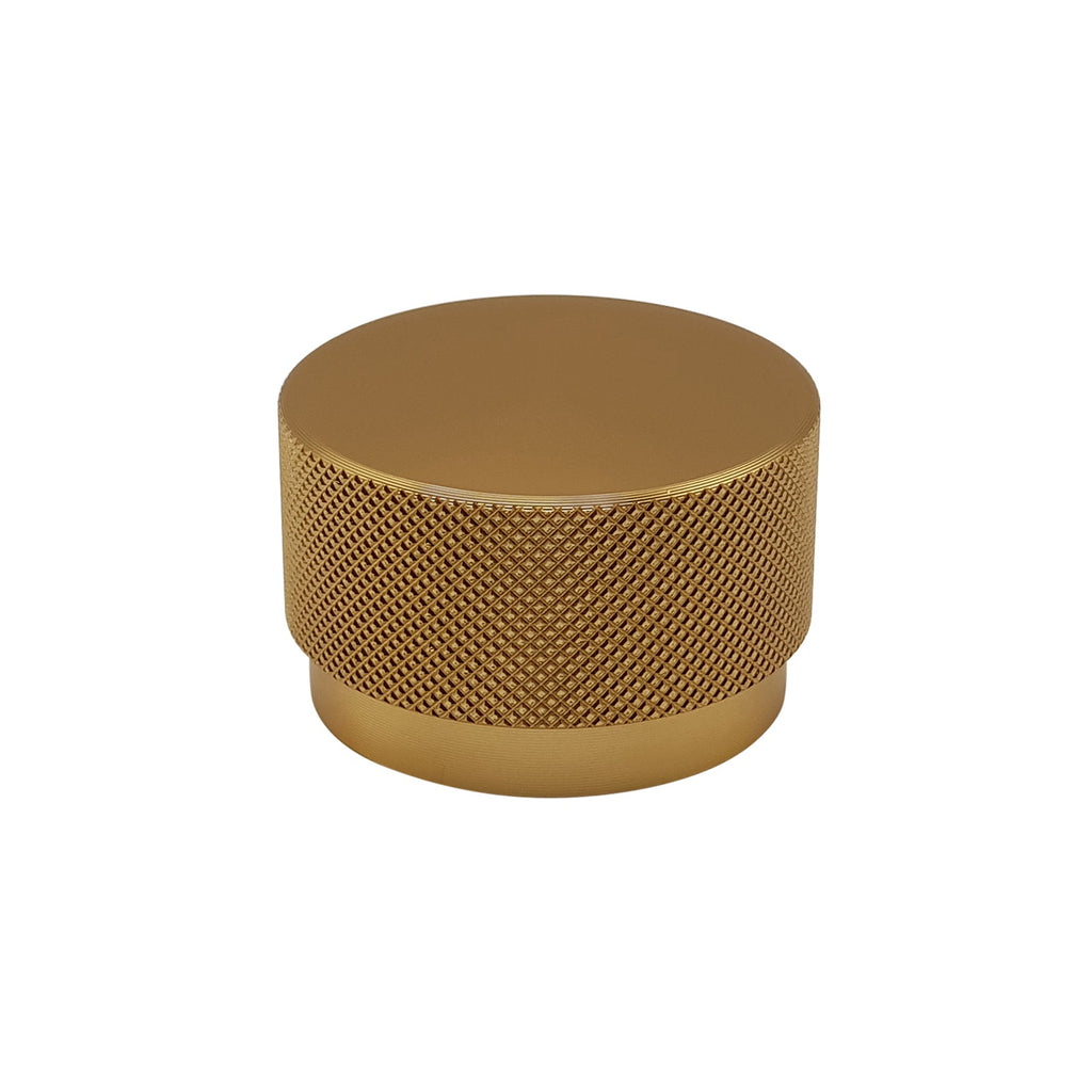 Broxburn Knurled Knob Handle Brushed Brass Door, Drawer & Cupboard