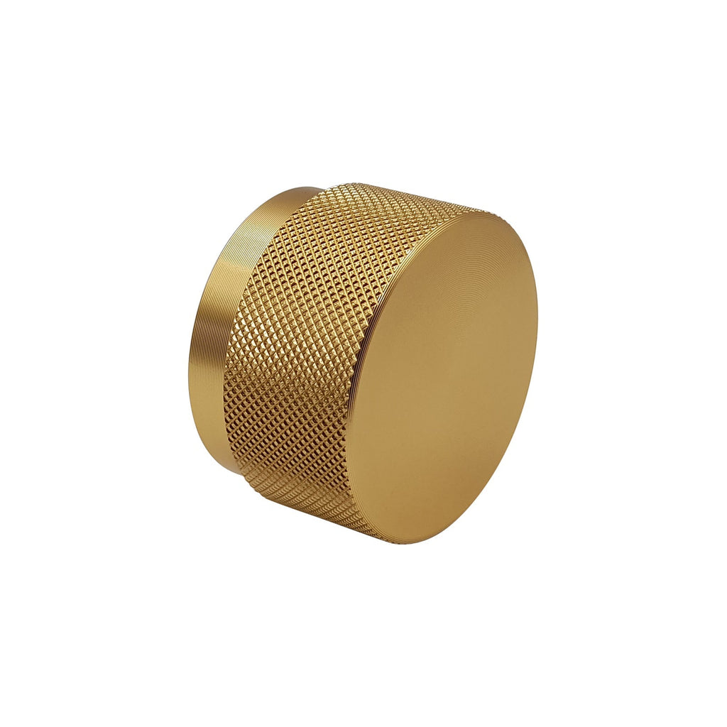 Broxburn Knurled Knob Handle Brushed Brass Door, Drawer & Cupboard
