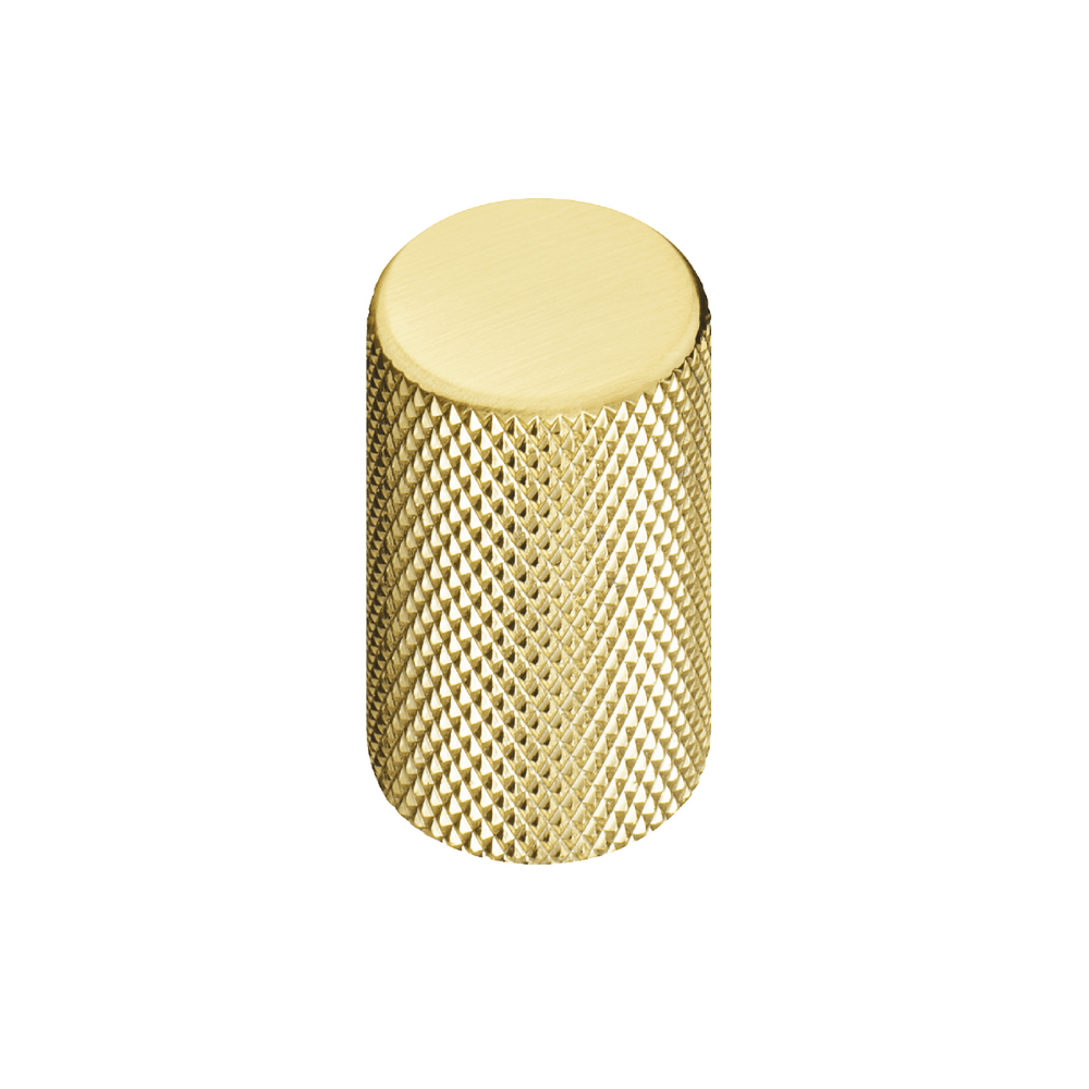 Broxburn Knurled Knob Handle Brushed Brass Door, Drawer & Cupboard