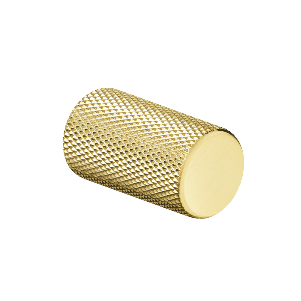 Broxburn Knurled Knob Handle Brushed Brass Door, Drawer & Cupboard