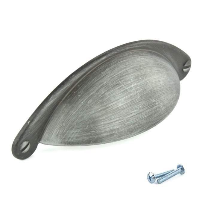 Brushed Iron Drawer Cup Pull Handle M4TEC Forfar Z3