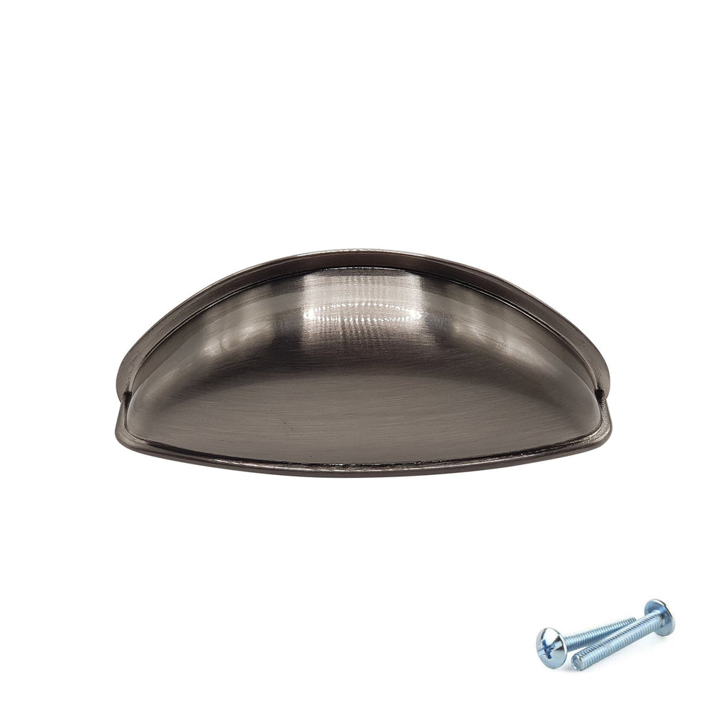 Brushed Nickel Cup Handle – 79mm Cabinet Drawer Pull (64mm Centres) | M4TEC VG3 Series