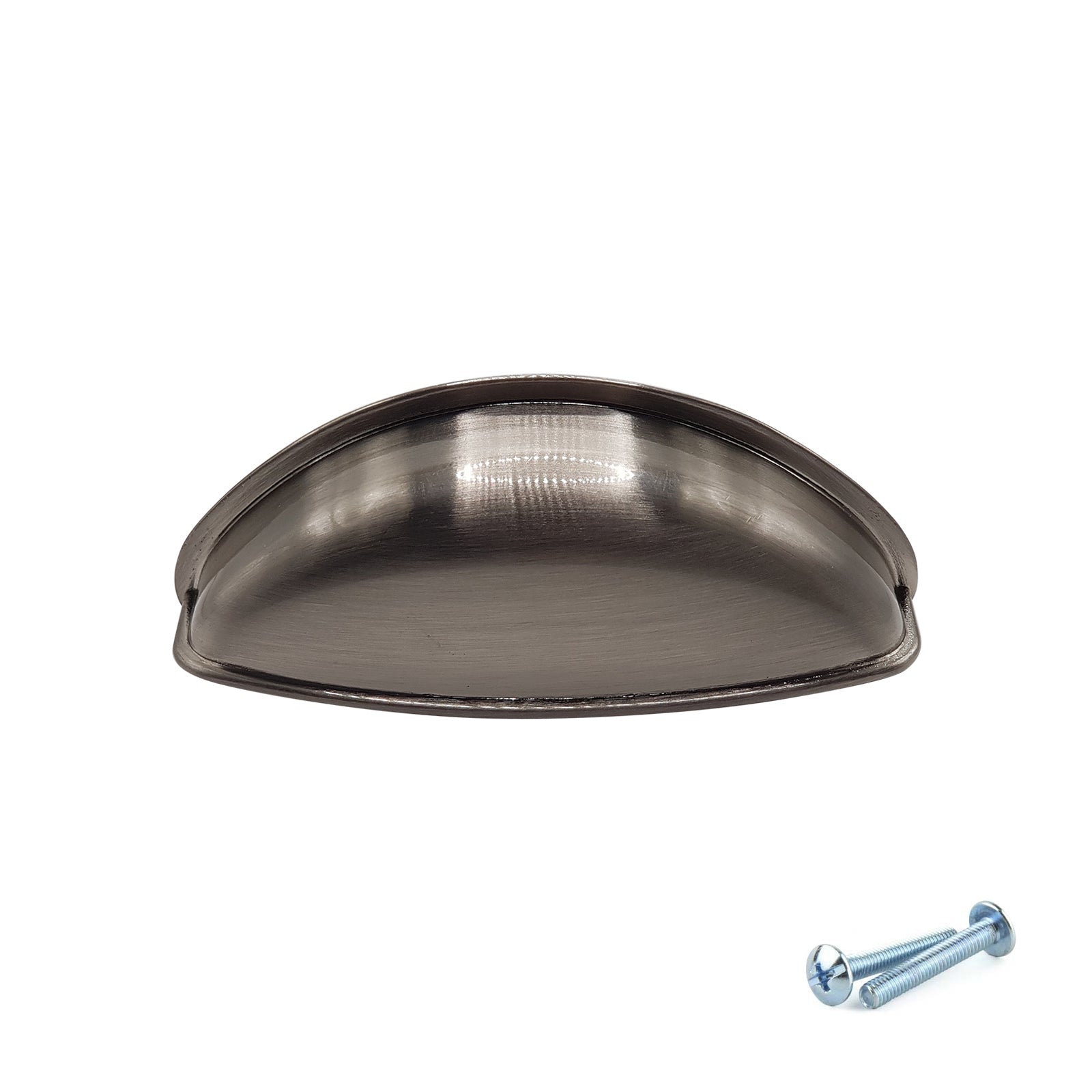 Brushed Nickel Cup Handle – 79mm Cabinet Drawer Pull (64mm Centres) | M4TEC VG3 Series