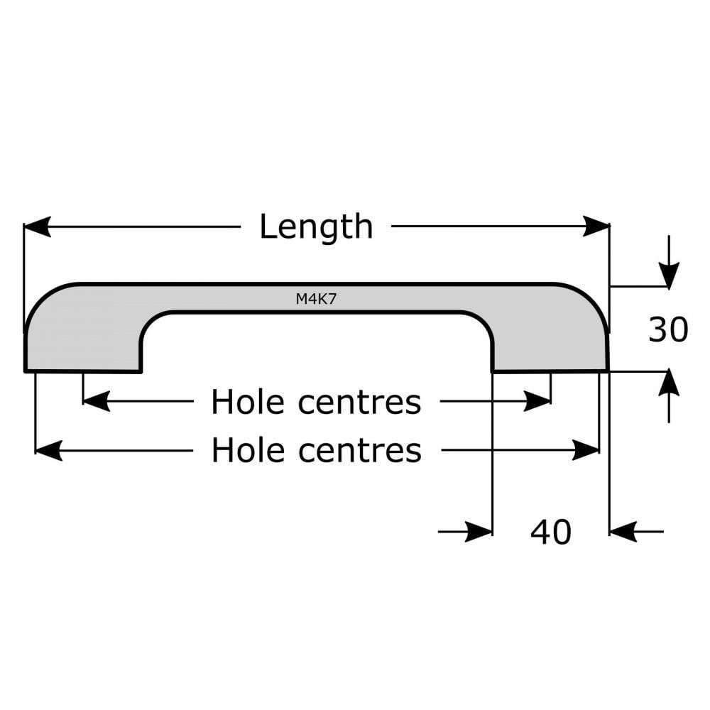 Chrome Cupboard Door Handle M4TEC Cardrona K7