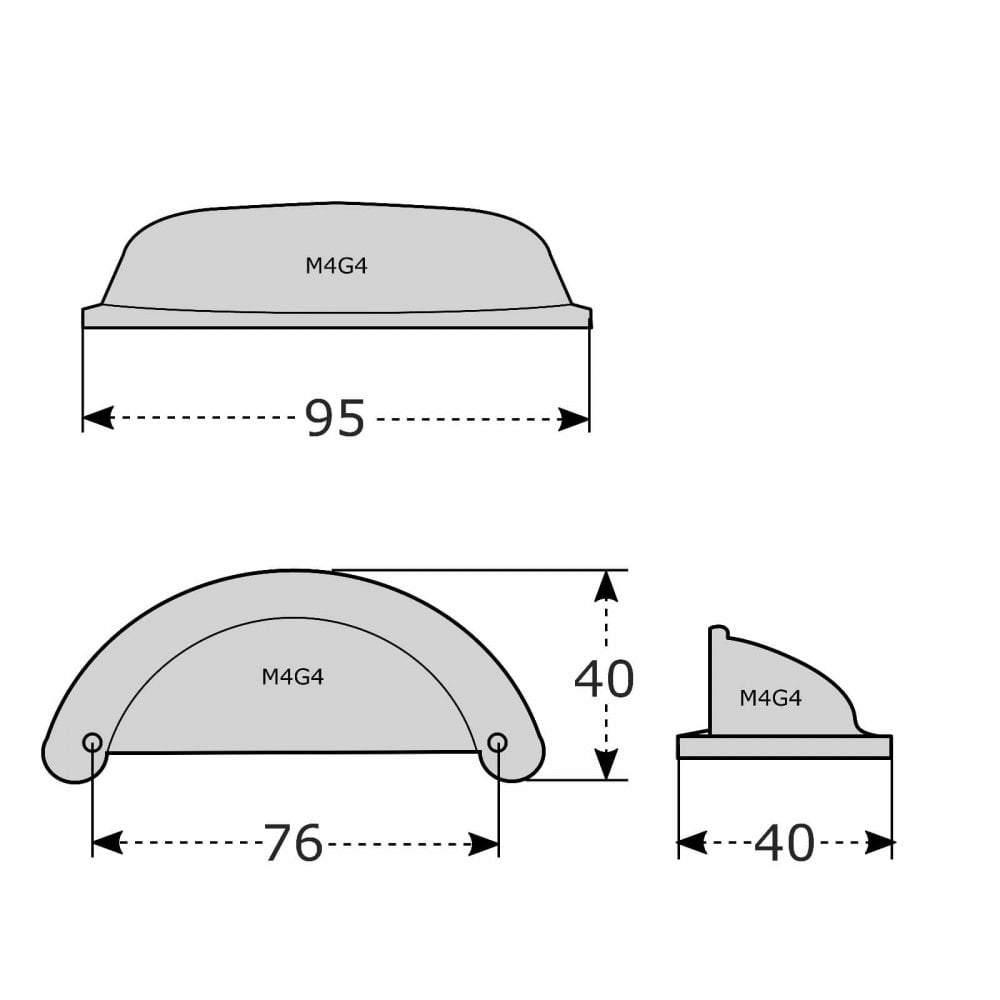Chrome Drawer Cup Pull Handle M4TEC Golspie G4
