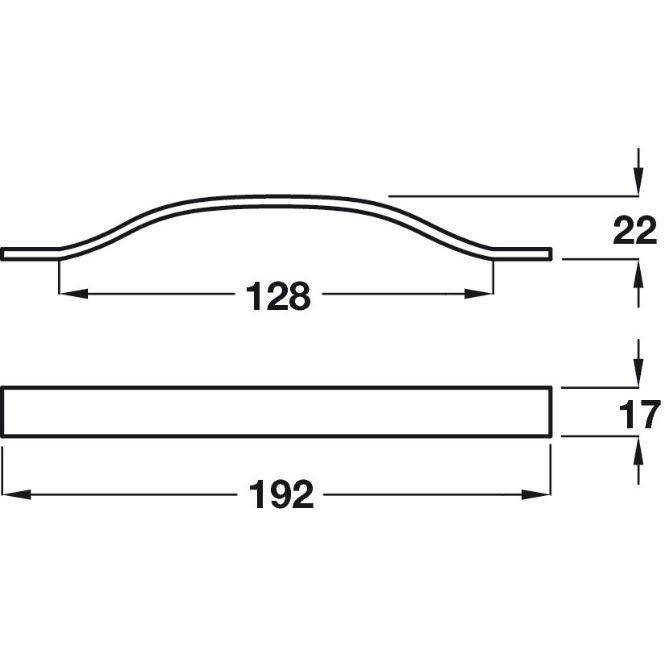 Chrome & Nickel Cupboard Door Handle M4TEC Turnberry L8