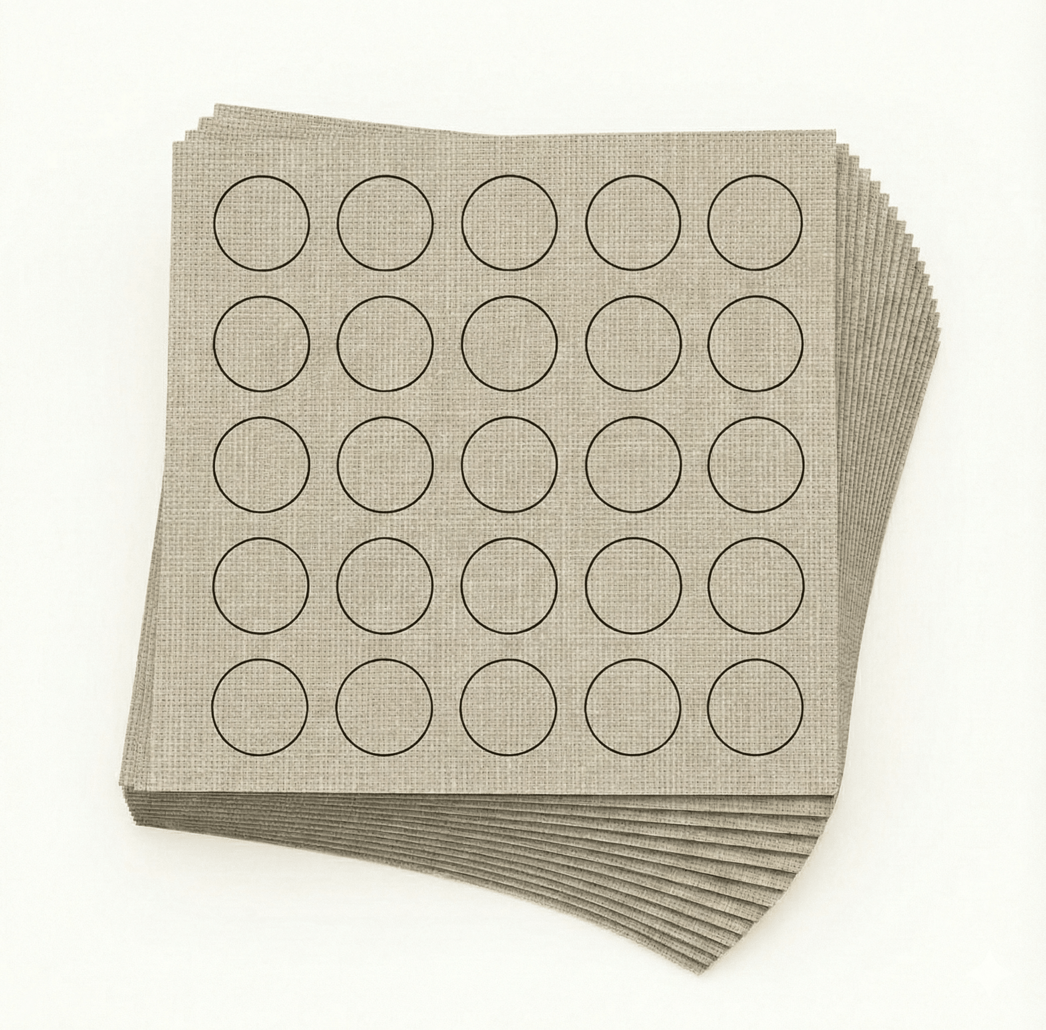 KwikCaps Self Adhesive Screw Cover Caps - Beige Textile / Finsa Lino Cancun 12G (133) F416 ST10