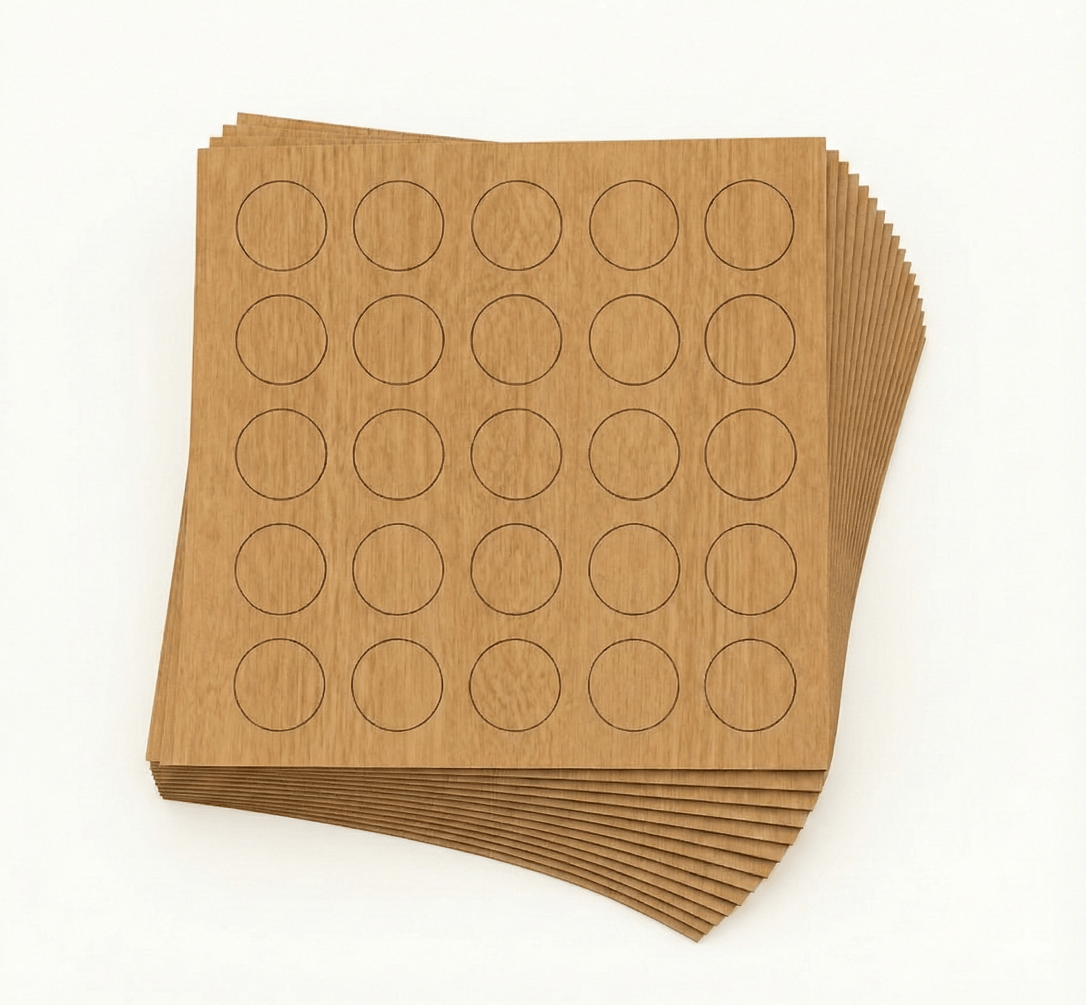KwikCaps Self Adhesive Screw Cover Caps - Light Calais Oak H1319 (142)