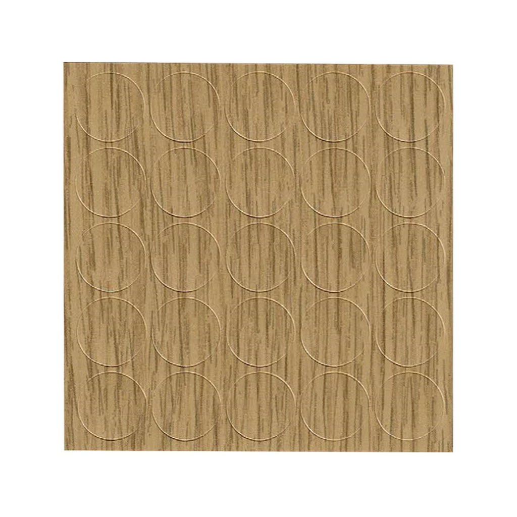 KwikCaps Self Adhesive Screw Cover Caps Natural Corbridge Oak H3395 / Finsa Lissa Oak Mesura 49D (316)