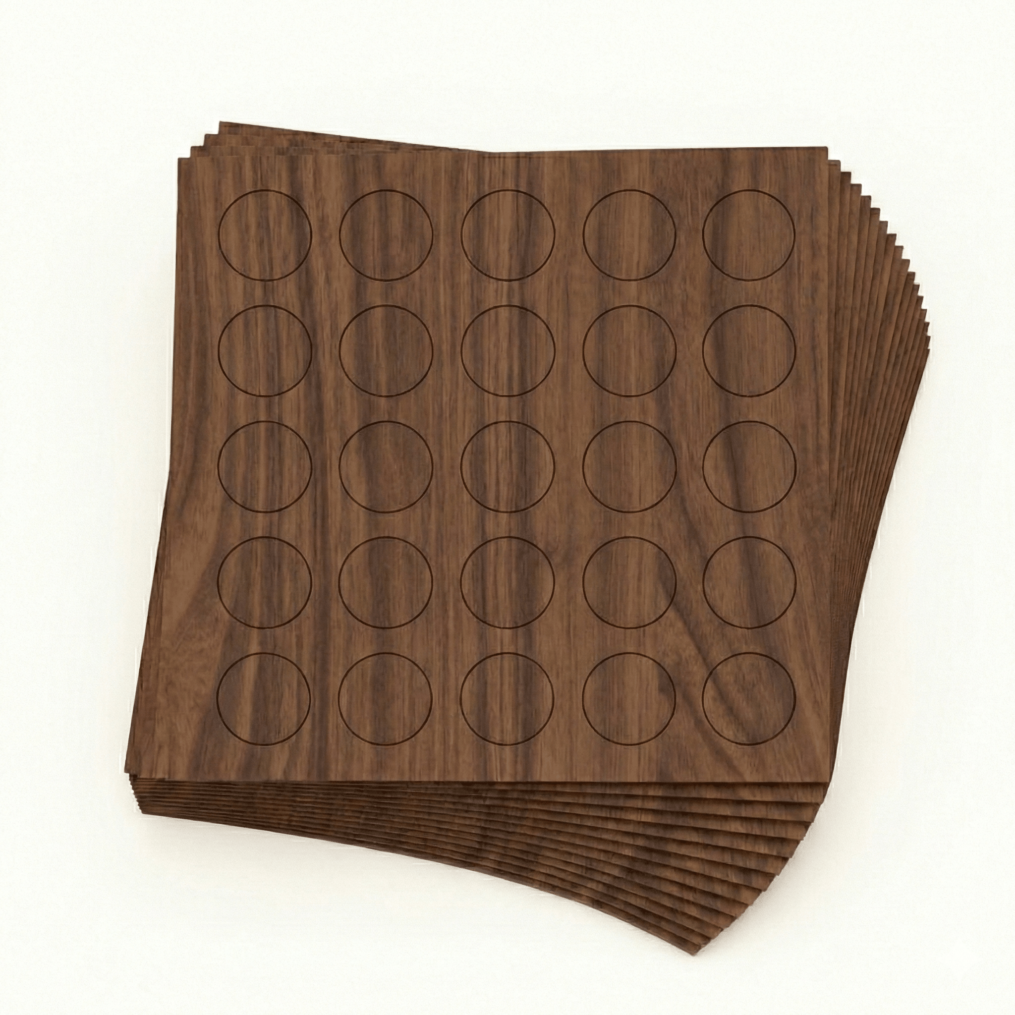 KwikCaps Self Adhesive Screw Cover Caps - Natural Dijon Walnut / Finsa Nogal Canaletto Mesura 03C (850) H3734 ST9