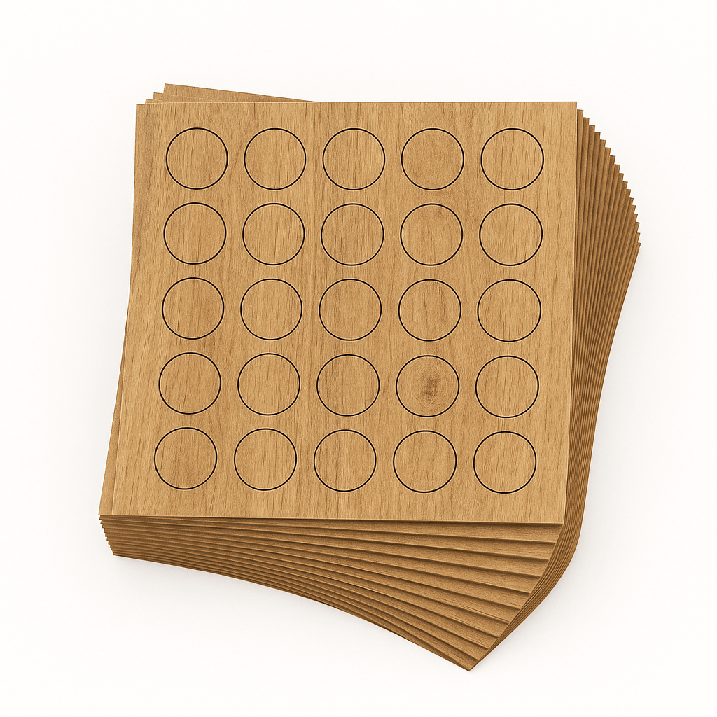 KwikCaps Self Adhesive Screw Cover Caps - Natural Pacific Walnut / Natural Tossini Elm / Finsa Roble Denver 84V (124) H3700 ST10 / H1213 ST33