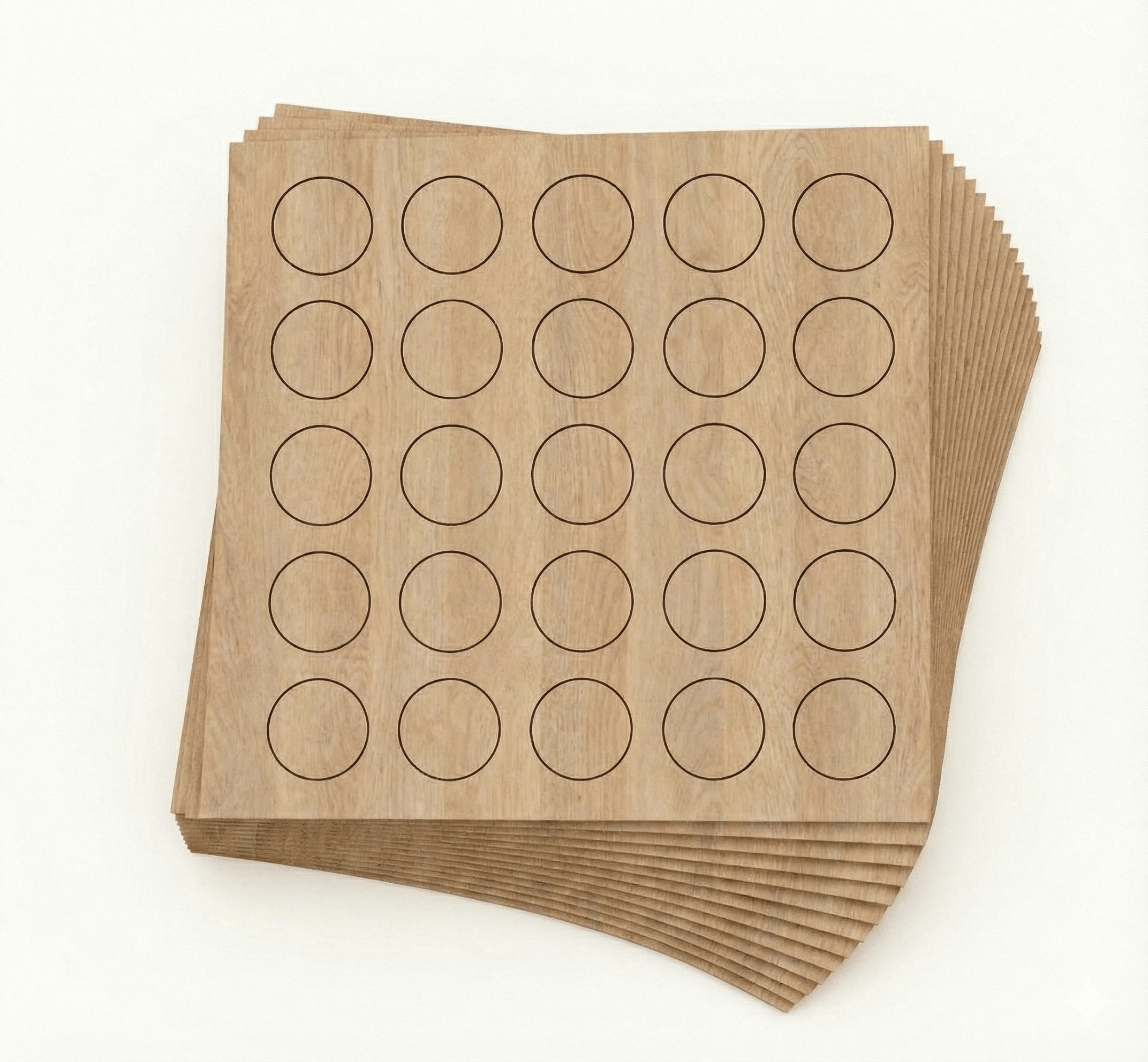 KwikCaps Self Adhesive Screw Cover Caps - Sand Gladstone Oak / Bleached Cuneo Oak (175) H3309 ST32 / H3311 TM28