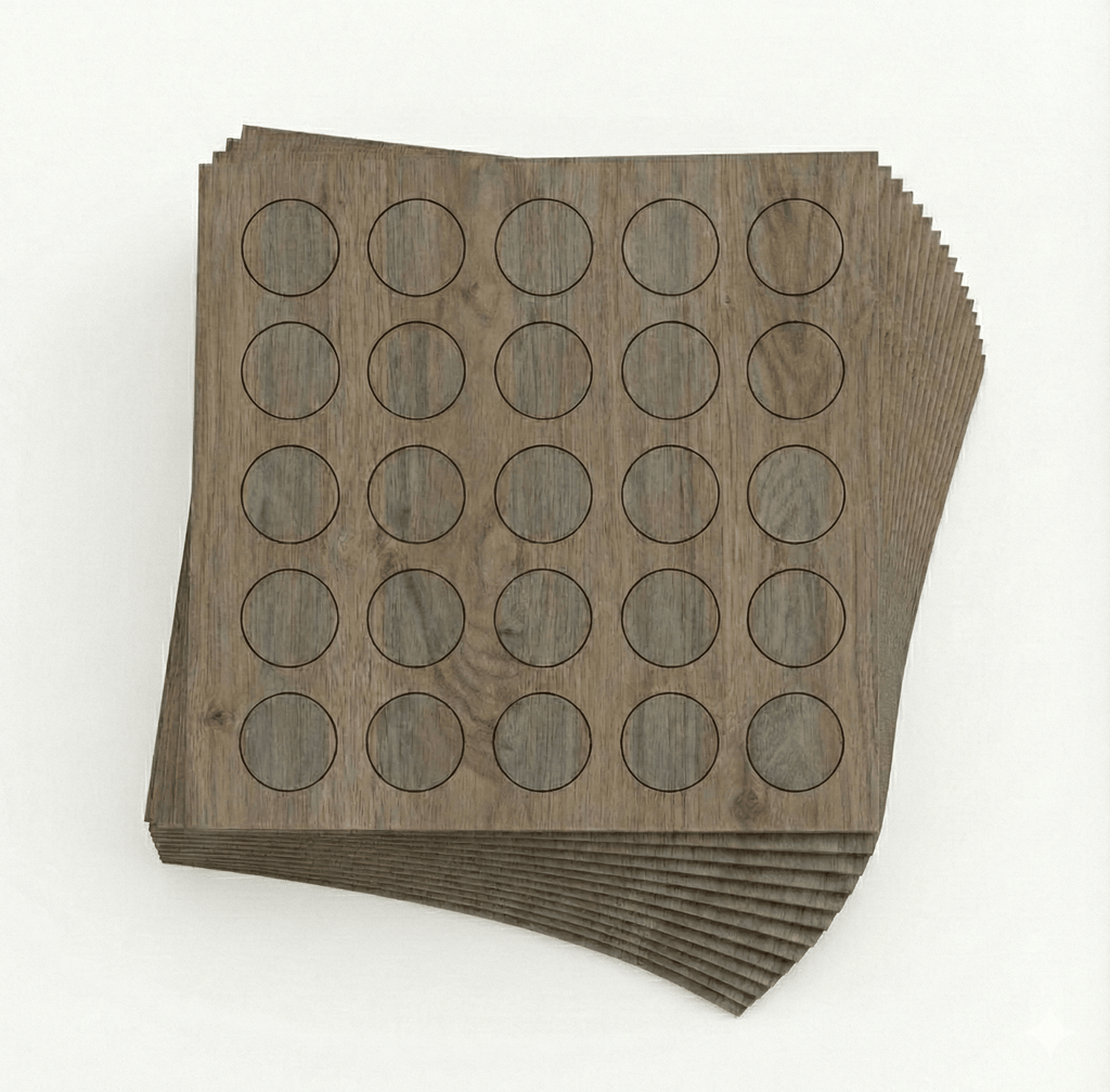 KwikCaps Self Adhesive Screw Cover Caps -  Truffle Brown Denver Oak / Grey Vicenza Oak / Finsa Nogal Siena Balm 81V (123) H1399 ST10 / H3158 ST19