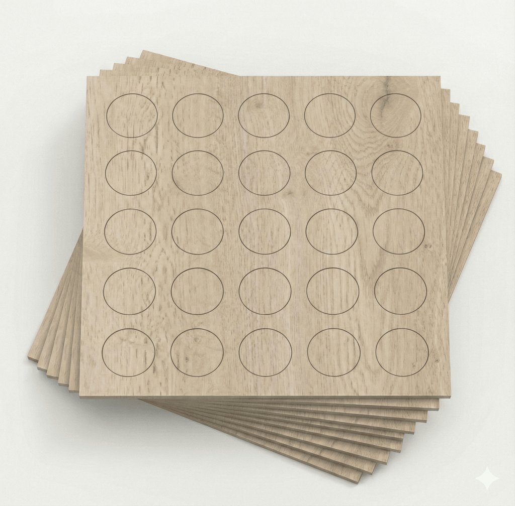 KwikCaps Self Adhesive Screw Cover Caps - White Halifax Oak / Finsa Caledonian Oak Sega 51S (148) Egger H1176 ST37
