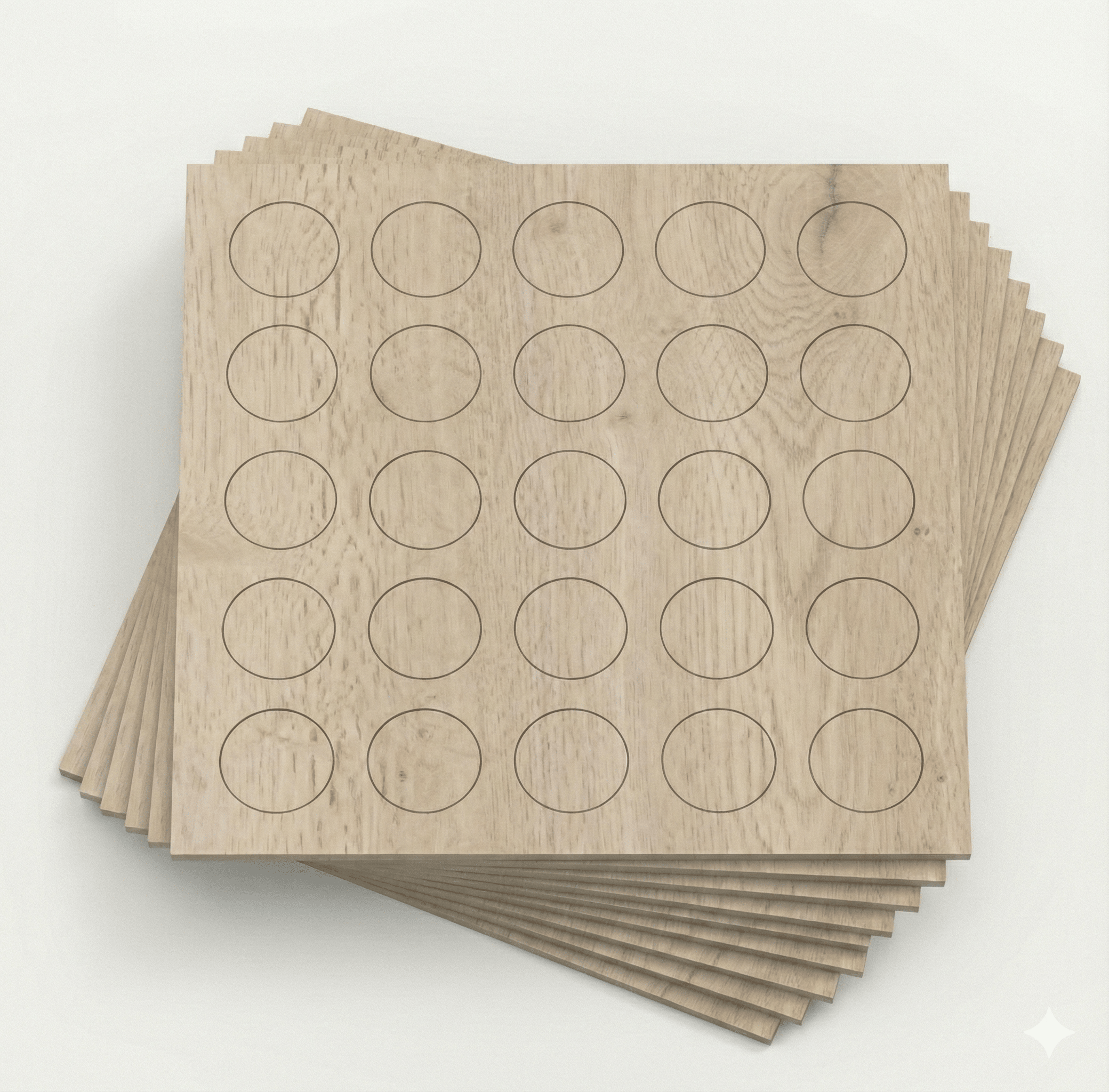 KwikCaps Self Adhesive Screw Cover Caps - White Halifax Oak / Finsa Caledonian Oak Sega 51S (148) Egger H1176 ST37