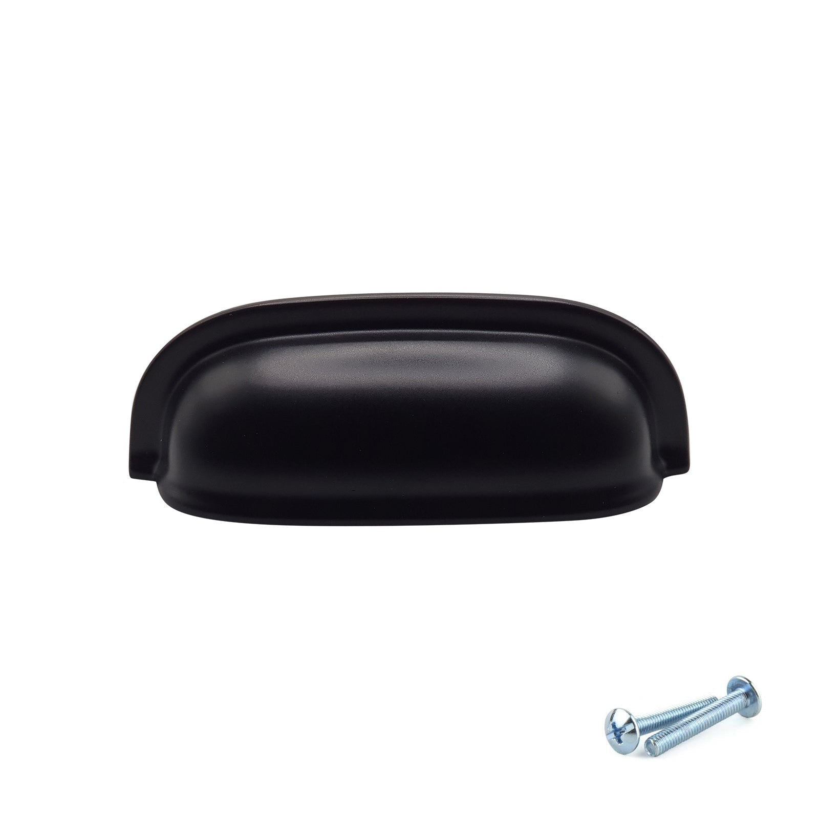 M4TEC Matte Black Cup Handle 64mm Modern Zinc Drawer & Kitchen Cabinet Pull (VG5 Series)