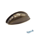 M4TEC Antique Brass Cup Handle – 79mm Brushed Brass Drawer & Cabinet Pull (VG3 Series)