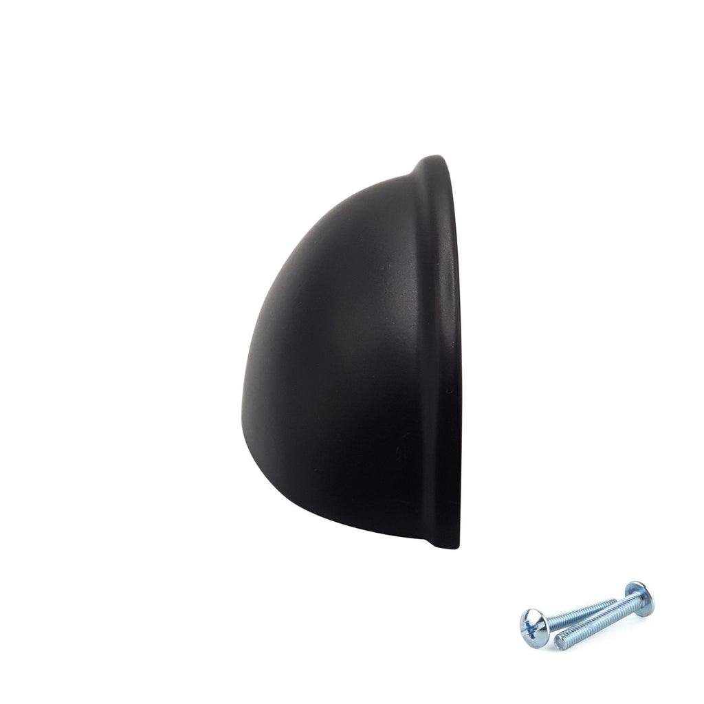 M4TEC Black Cup Handle – VG6 Series (96mm Drawer Cup Pull, 77mm Hole Centres)