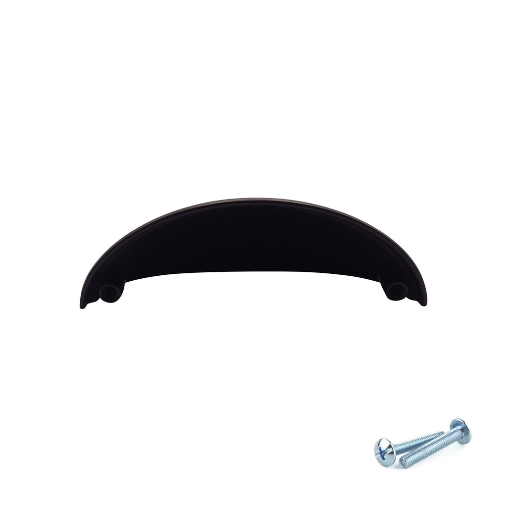 M4TEC Black Cup Handle – VG6 Series (96mm Drawer Cup Pull, 77mm Hole Centres)