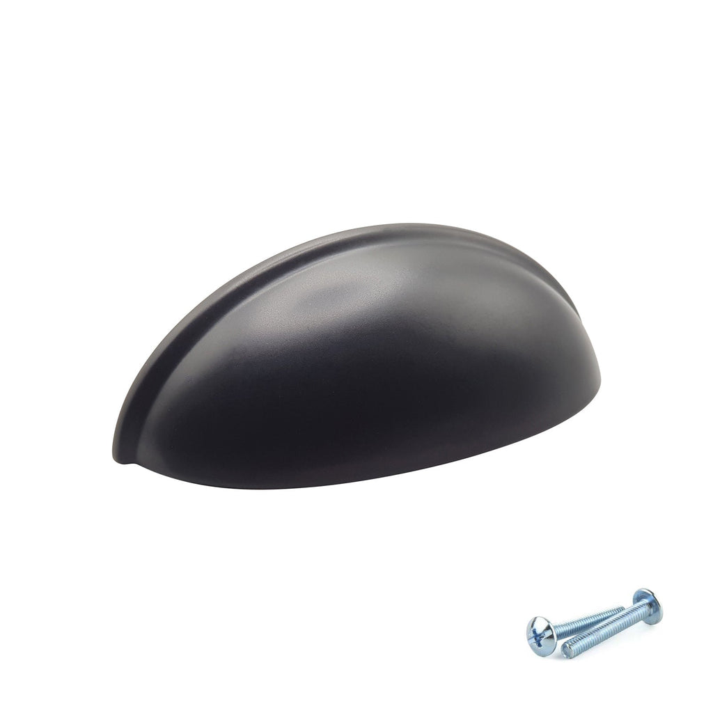 M4TEC Black Cup Handle – VG6 Series (96mm Drawer Cup Pull, 77mm Hole Centres)