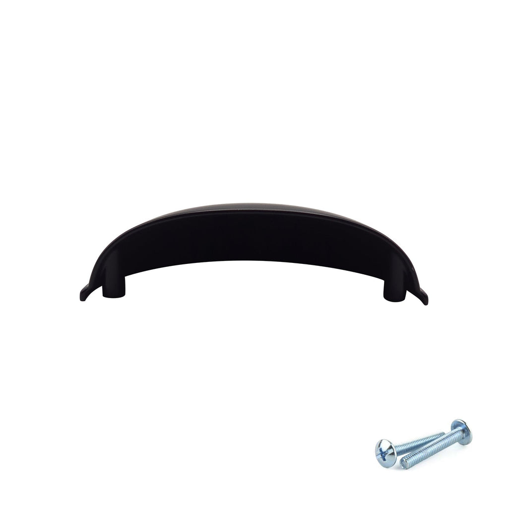 M4TEC Black Cup Handle – VG6 Series (96mm Drawer Cup Pull, 77mm Hole Centres)