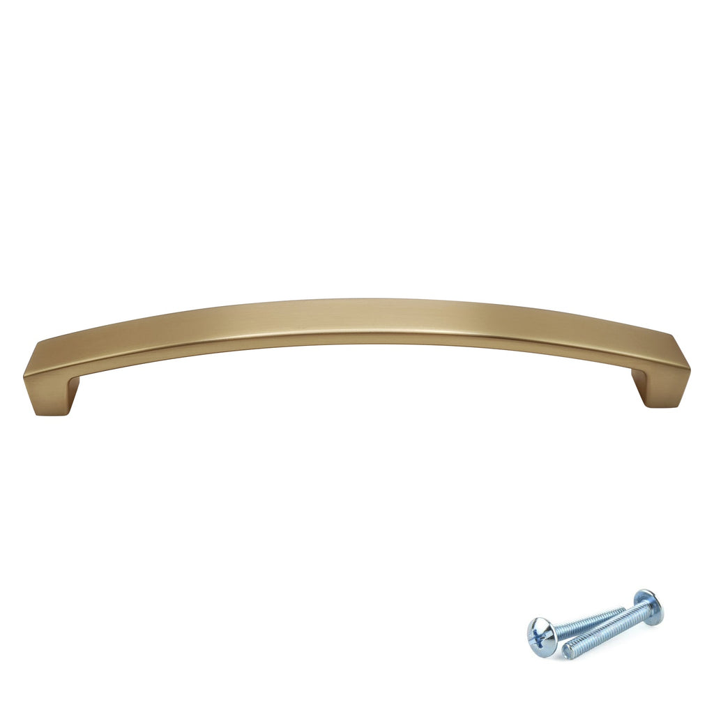 M4TEC Bow Pull Handle Brushed Brass Door, Drawer & Cupboard VE9
