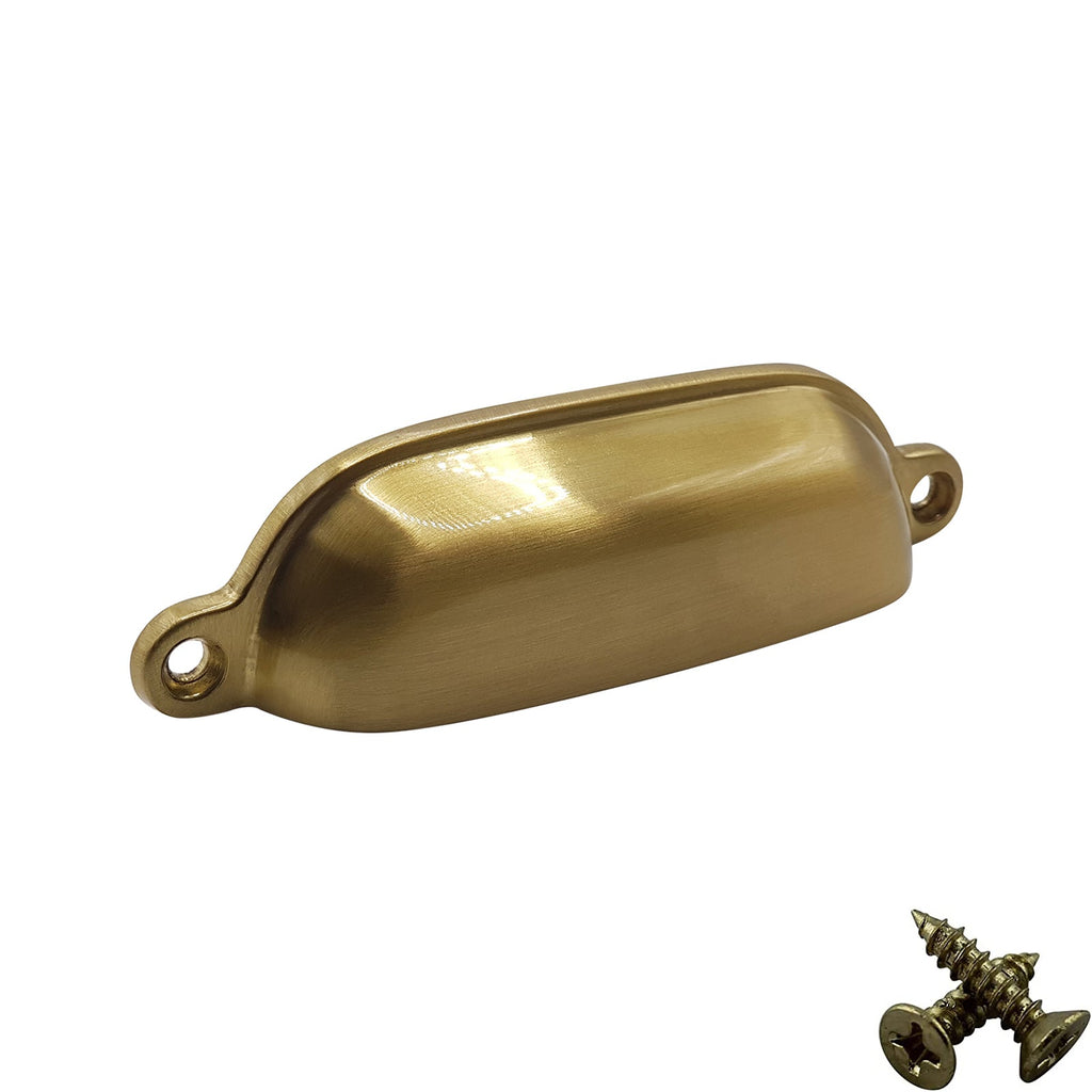 M4TEC Cup Handle Brushed Brass Doors or Cupboards VG4 Series