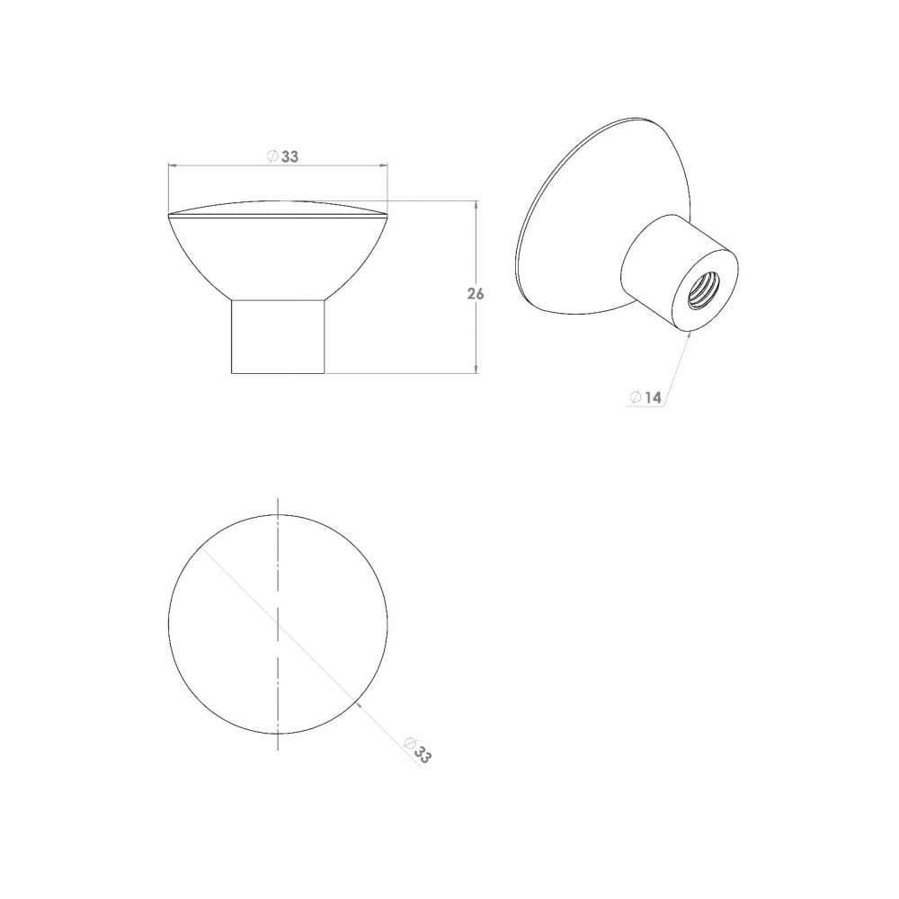 M4TEC Durness C9 Matt Nickel Cabinet Knob – 33mm Dimple-Pattern Cupboard & Drawer Handle