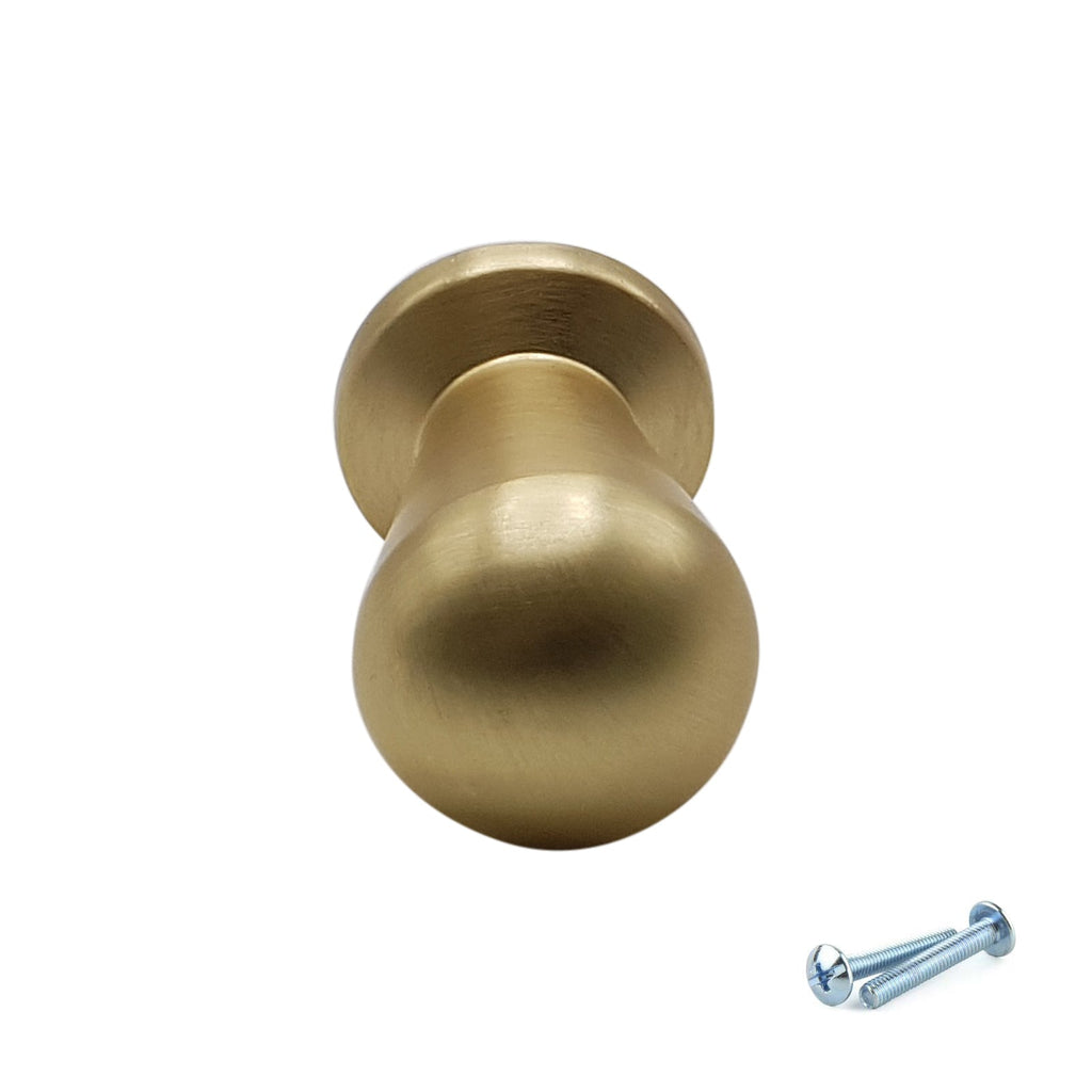 M4TEC Knob Handle Brushed Brass Door, Drawer & Cupboard VF3