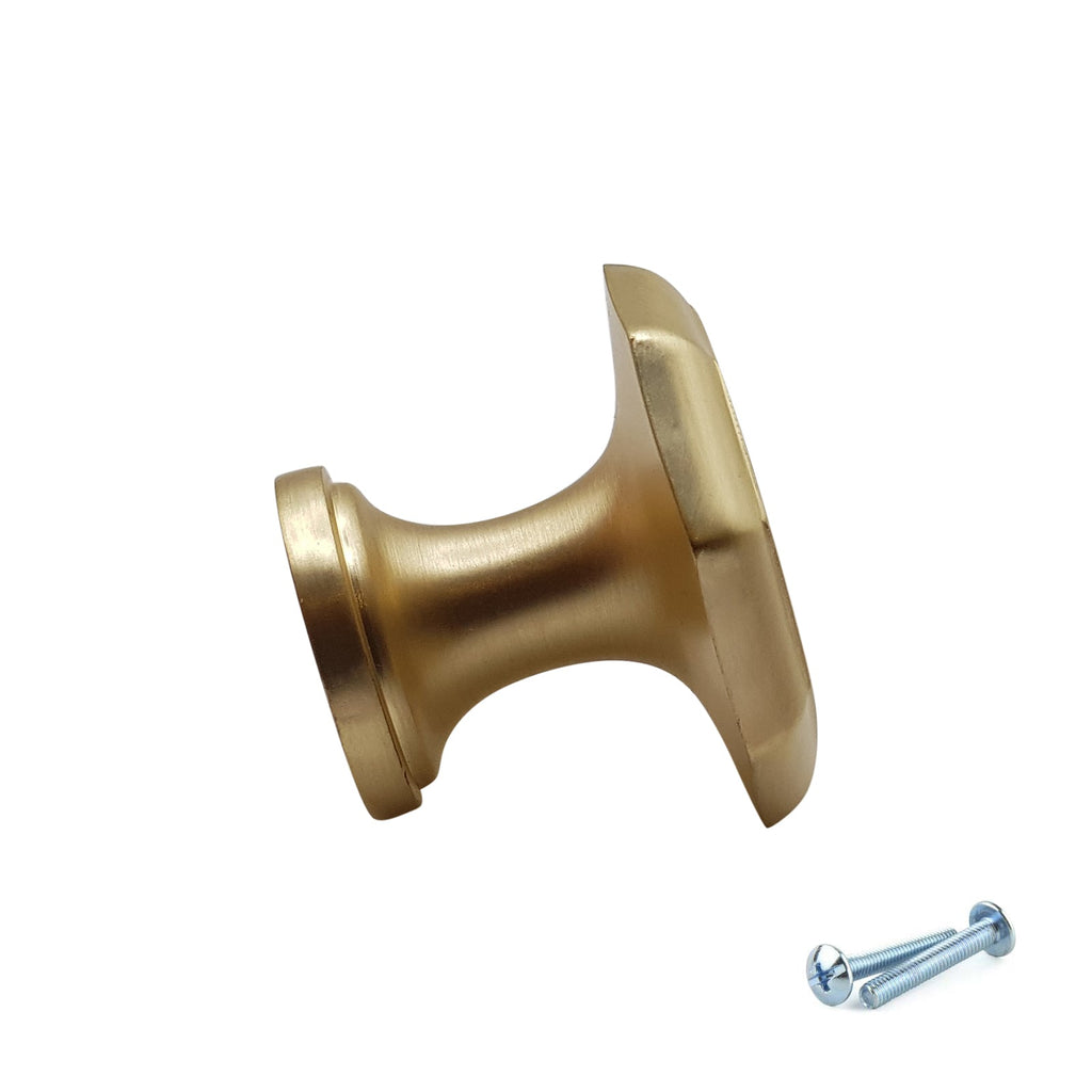 M4TEC Knob Handle Brushed Brass Door, Drawer & Cupboard VF7 Series