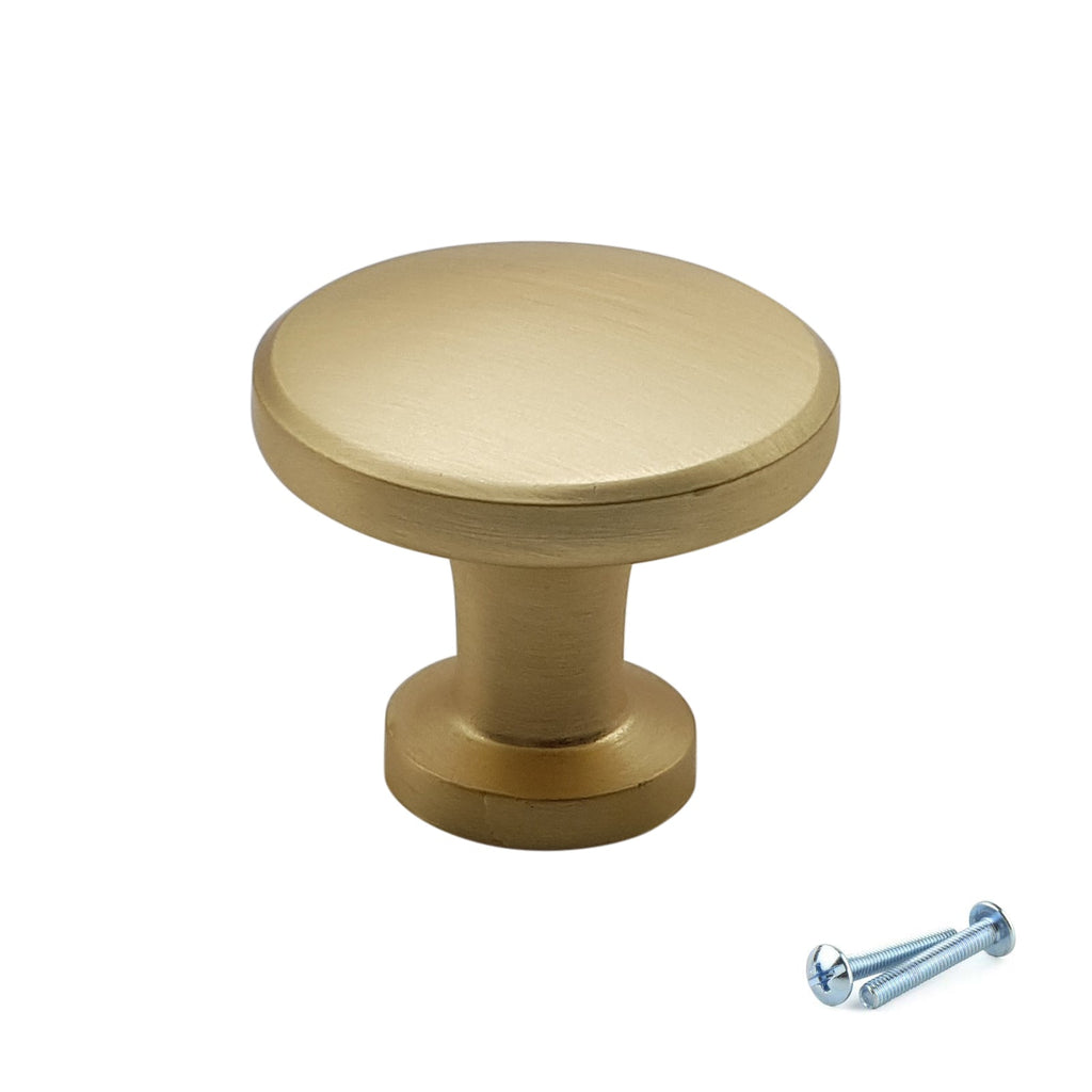 M4TEC Knob Handle Brushed Brass Door, Drawer & Cupboard VF8 Series