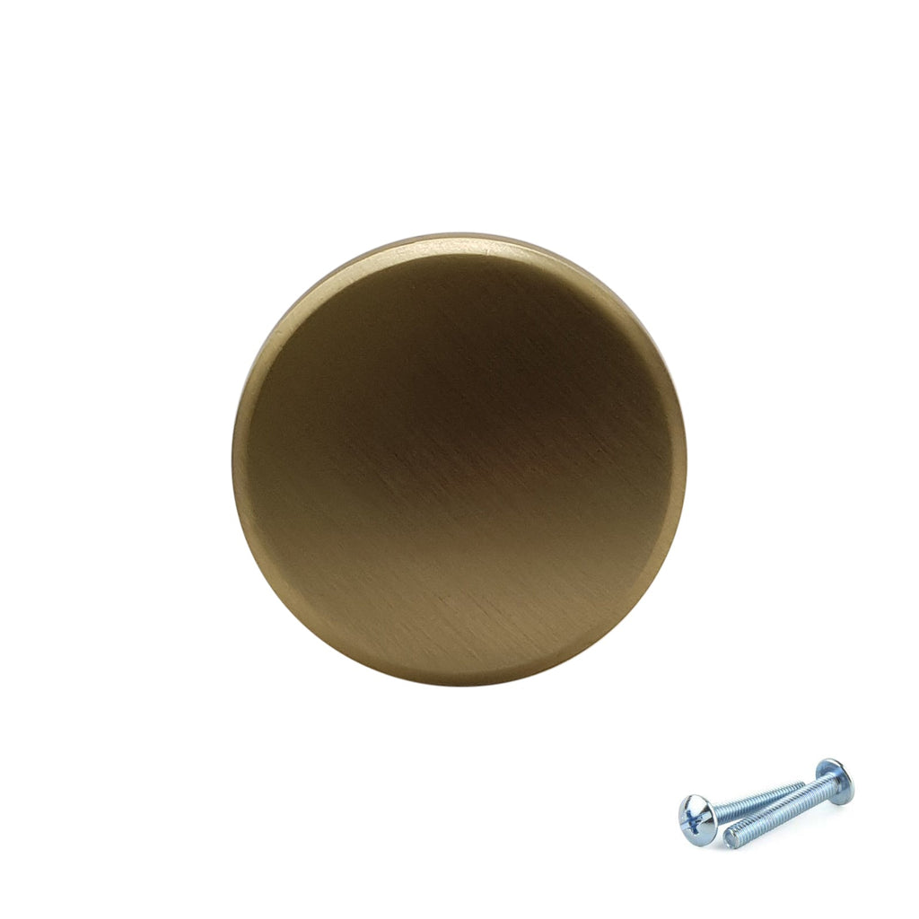 M4TEC Knob Handle Brushed Brass Door, Drawer & Cupboard VF8 Series