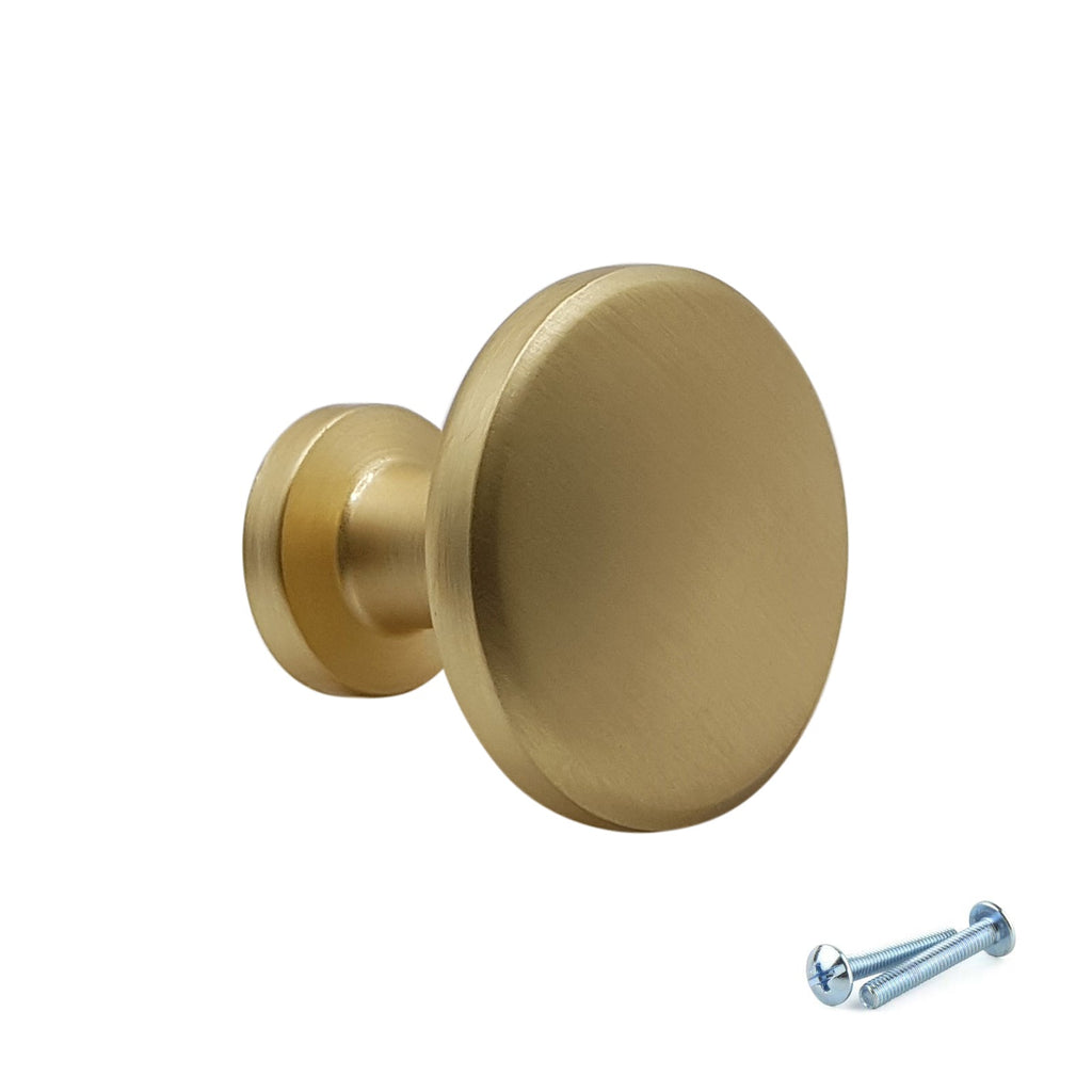 M4TEC Knob Handle Brushed Brass Door, Drawer & Cupboard VF8 Series