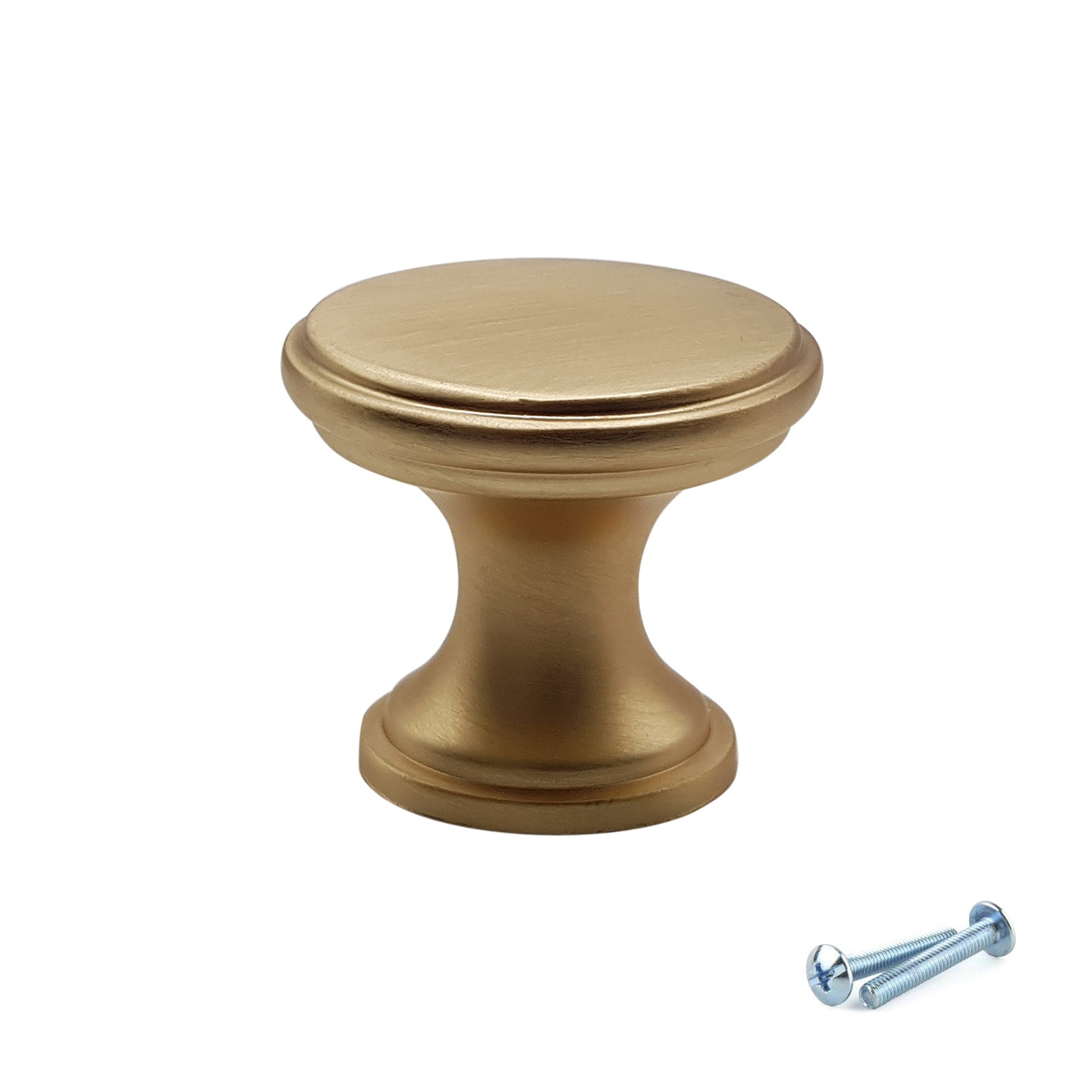 M4TEC Knob Handle Brushed Brass Doors or Cupboards VG7 Series 25mm